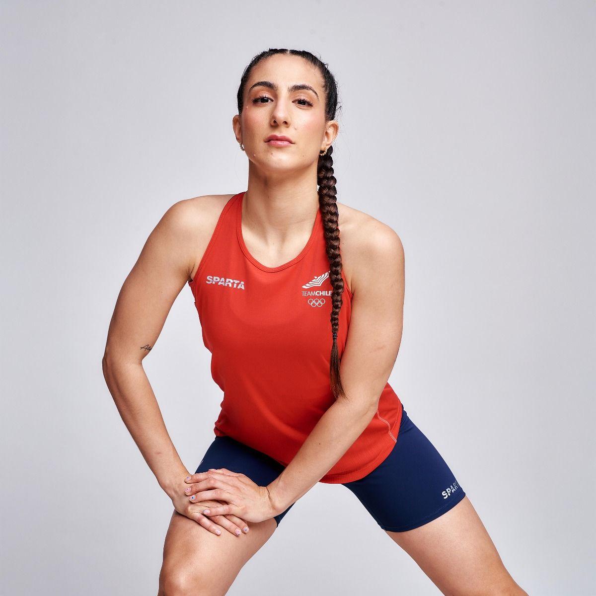 Polera Sin Mangas Entrenamiento Mujer Sparta Team Chile Roja-0