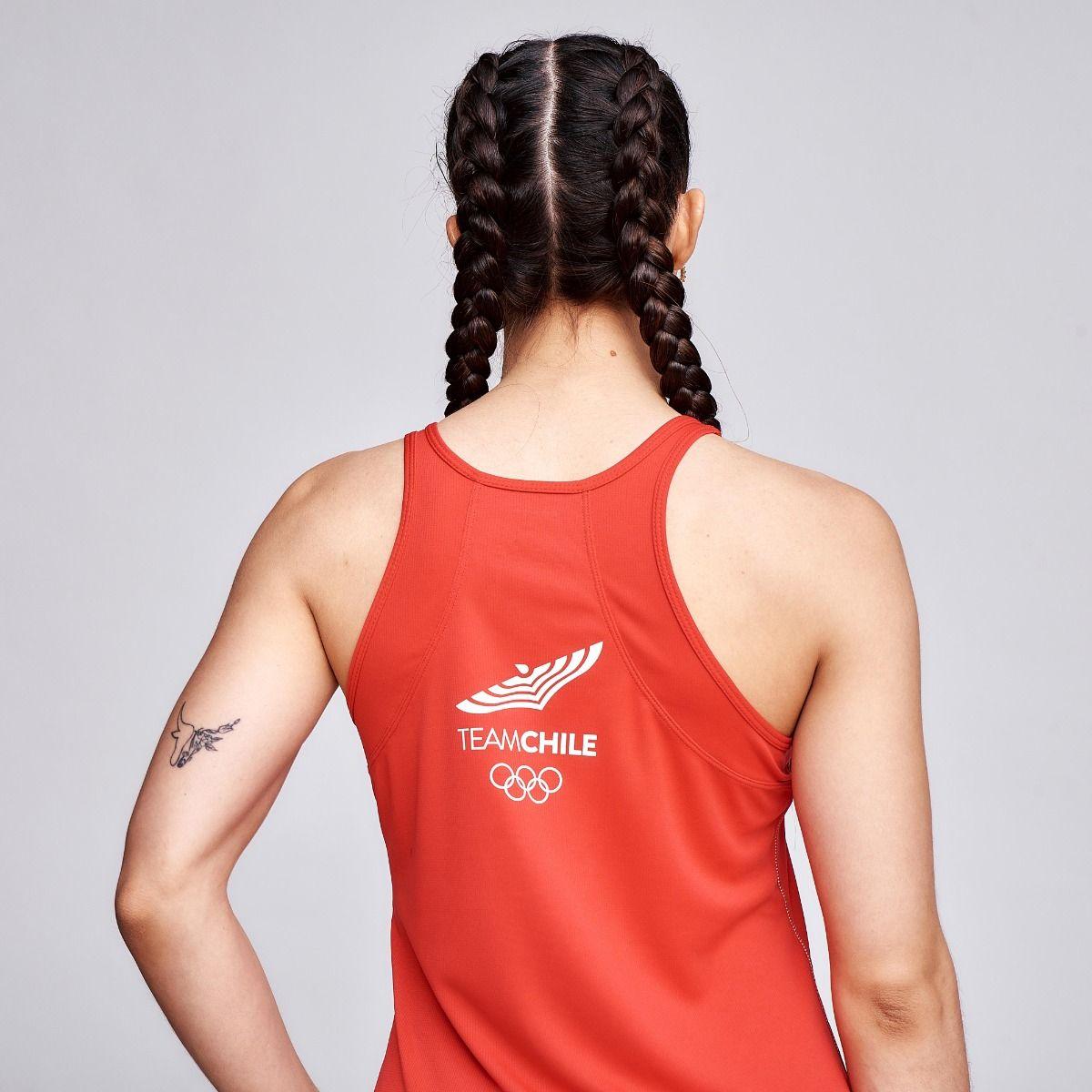 Polera Sin Mangas Entrenamiento Mujer Sparta Team Chile Roja-2