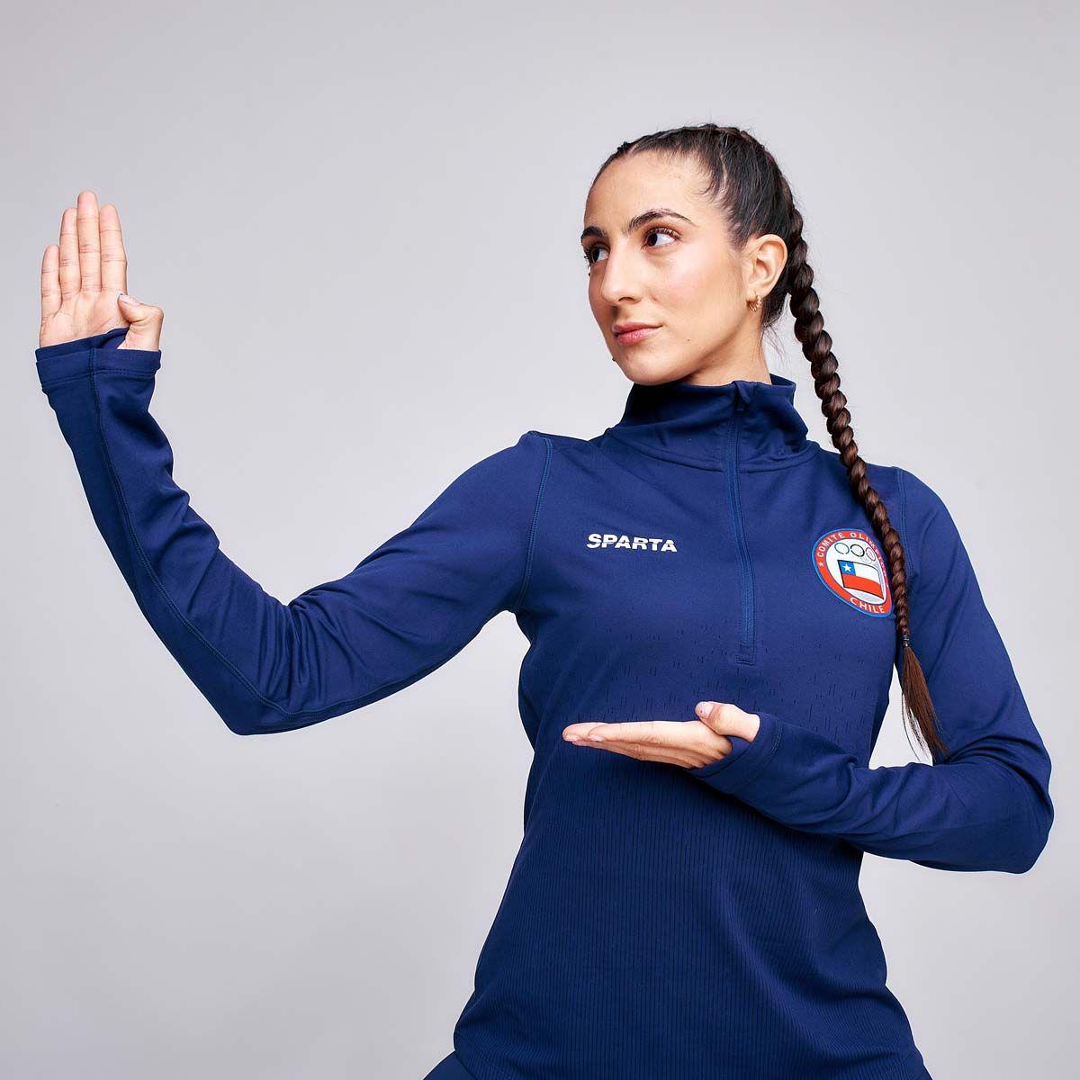 Polerón Entrenamiento Mujer Sparta Team Chile Quarter Zip-2