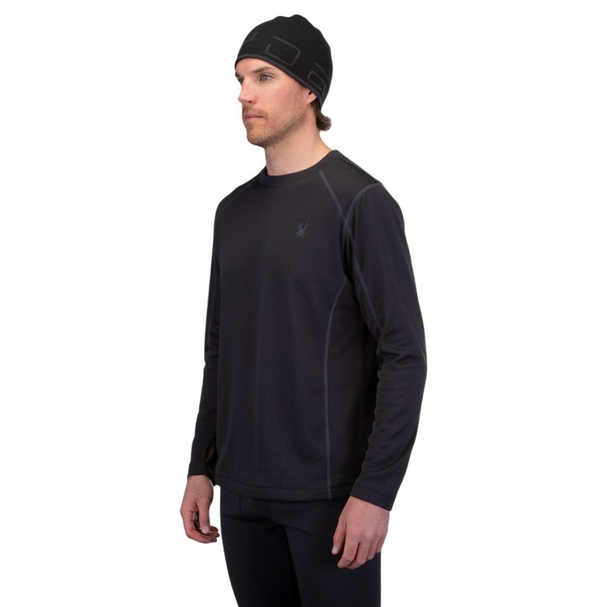 Polera Outdoor Hombre Spyder Baselayer Crew Negra-2