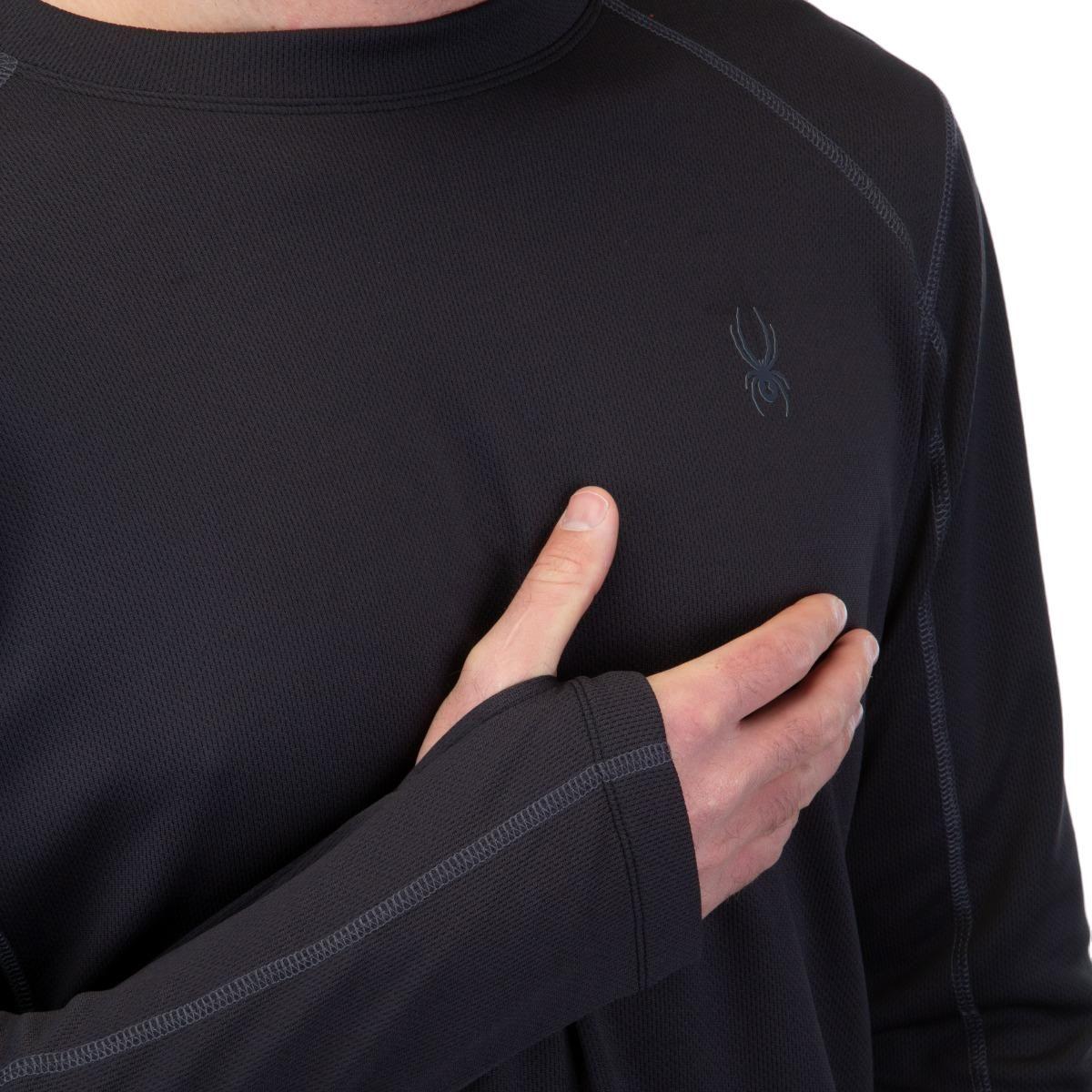 Polera Outdoor Hombre Spyder Baselayer Crew Negra-4