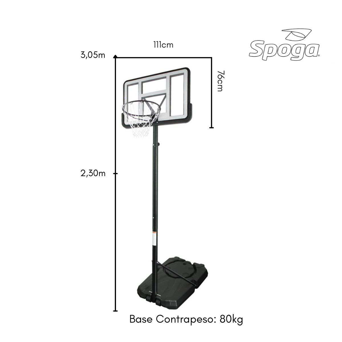 Aro Basquetbol Ajustable Spoga Stand Advance Aro 45cm-3