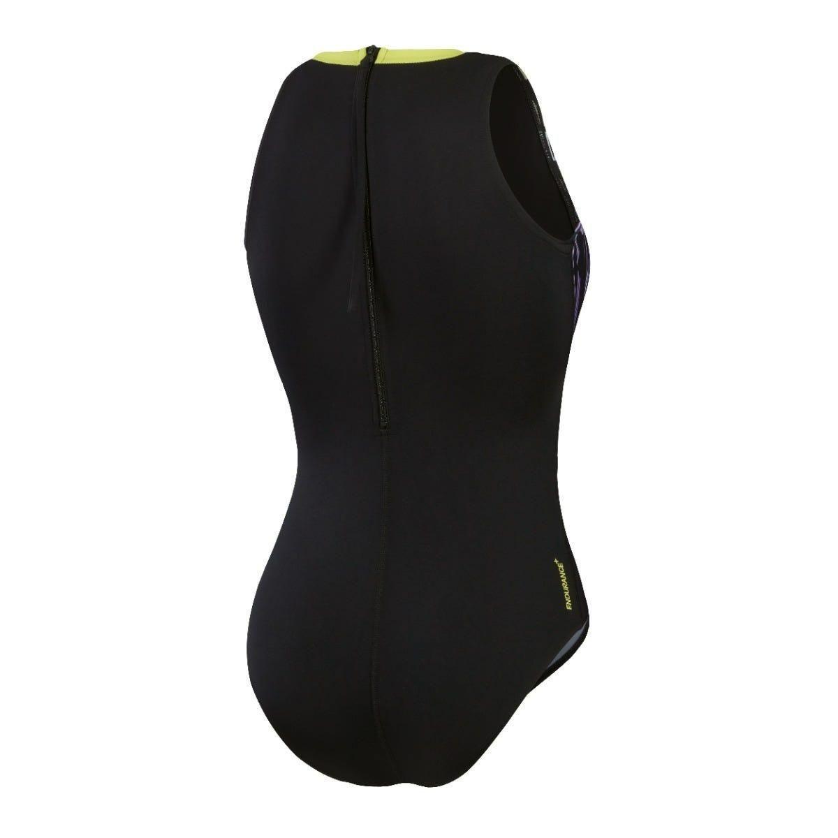 Traje de Baño Natación Mujer Speedo Printed Hydrasuit Negro-6