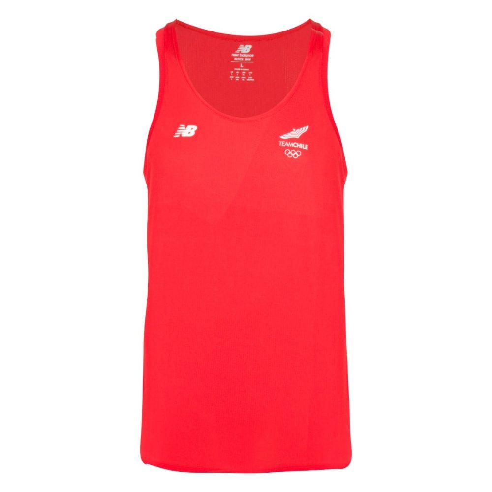 Polera Sin Mangas Running Hombre New Balance Team Chile Roja-0