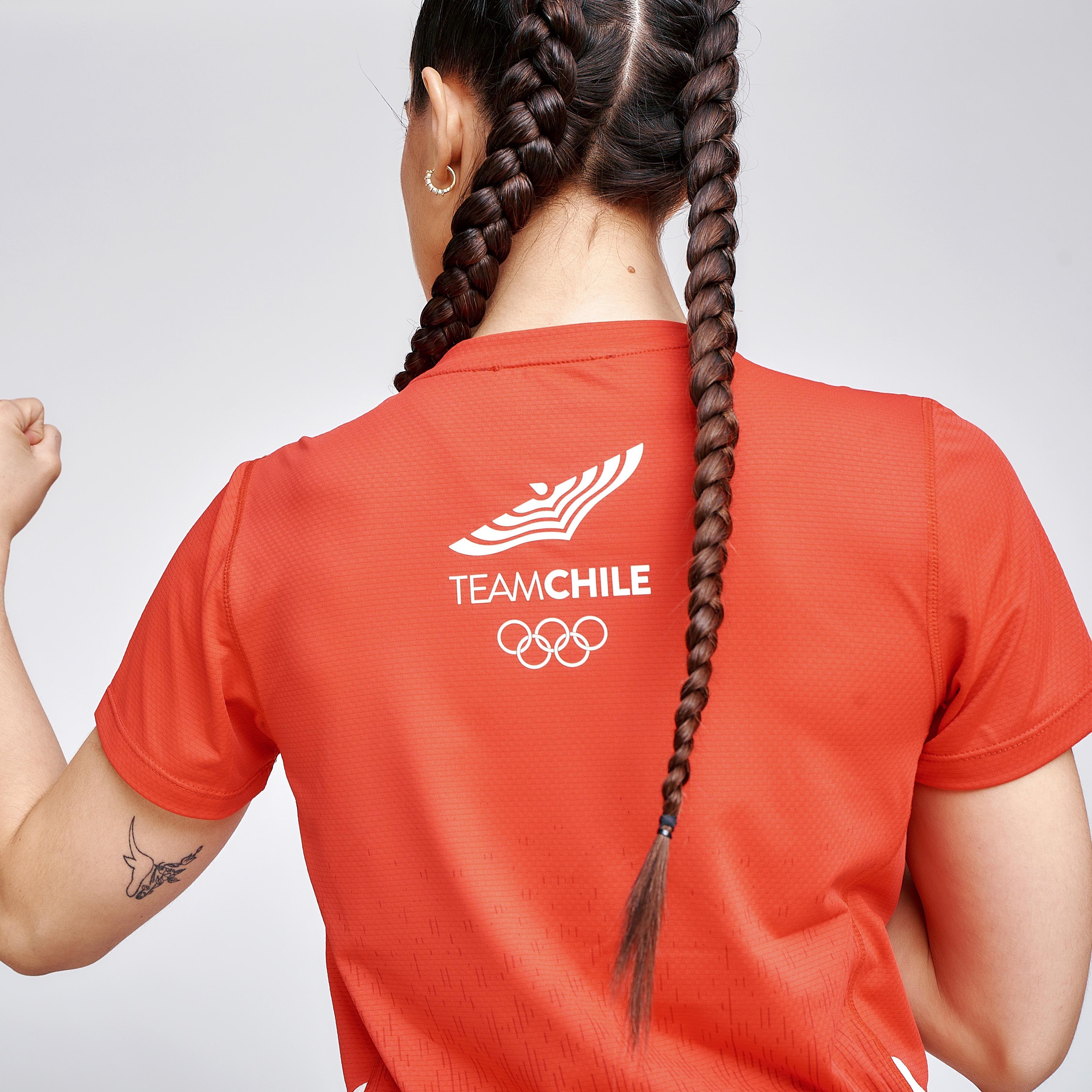 Polera Entrenamiento Mujer Sparta Team Chile Roja-4