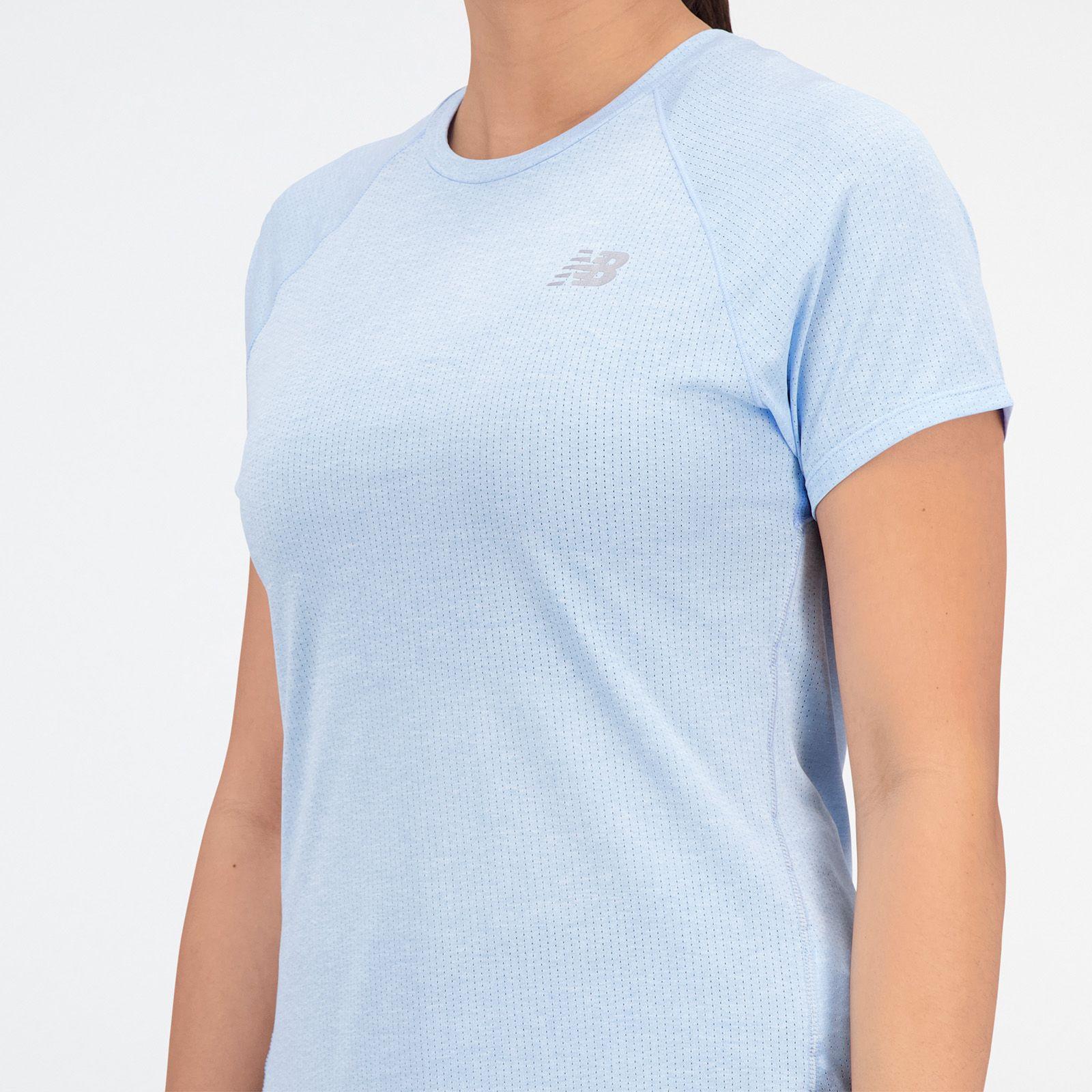 Polera Running Mujer New Balance Impact Run Celeste-5