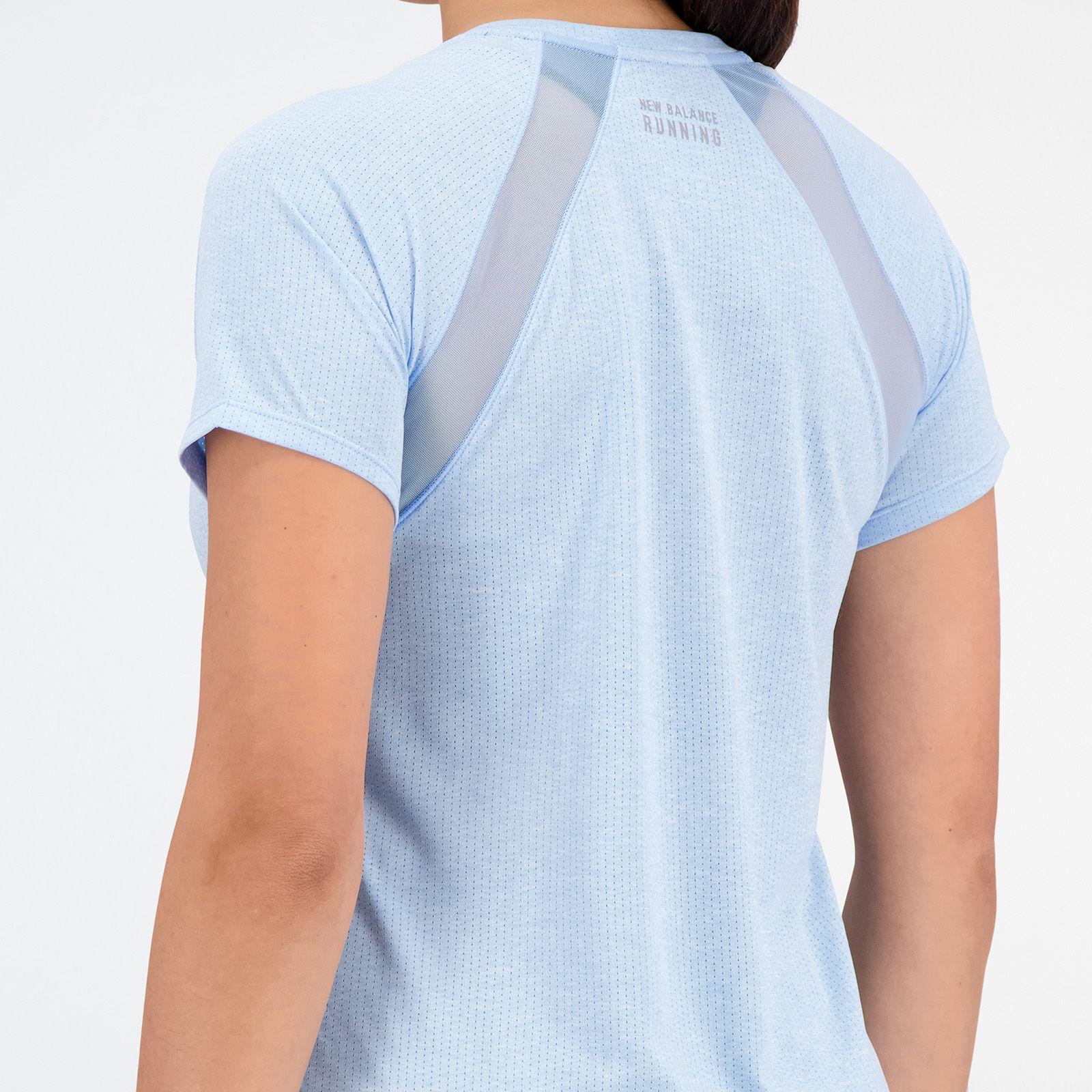 Polera Running Mujer New Balance Impact Run Celeste-6