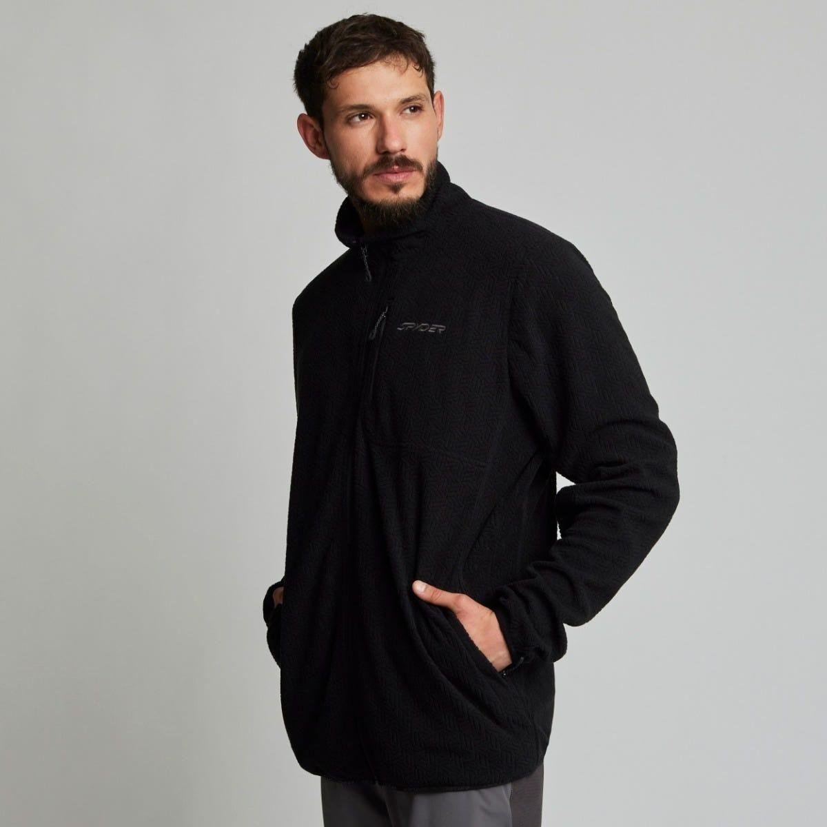 Polerón Polar Outdoor Hombre Spyder Fleece Full Zip Negro-1