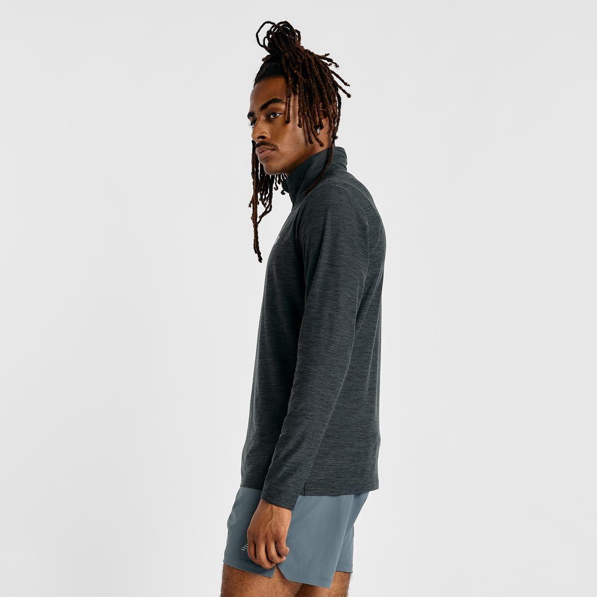Polerón Running Hombre New Balance Space Dye 1/4 Zip Negro-2
