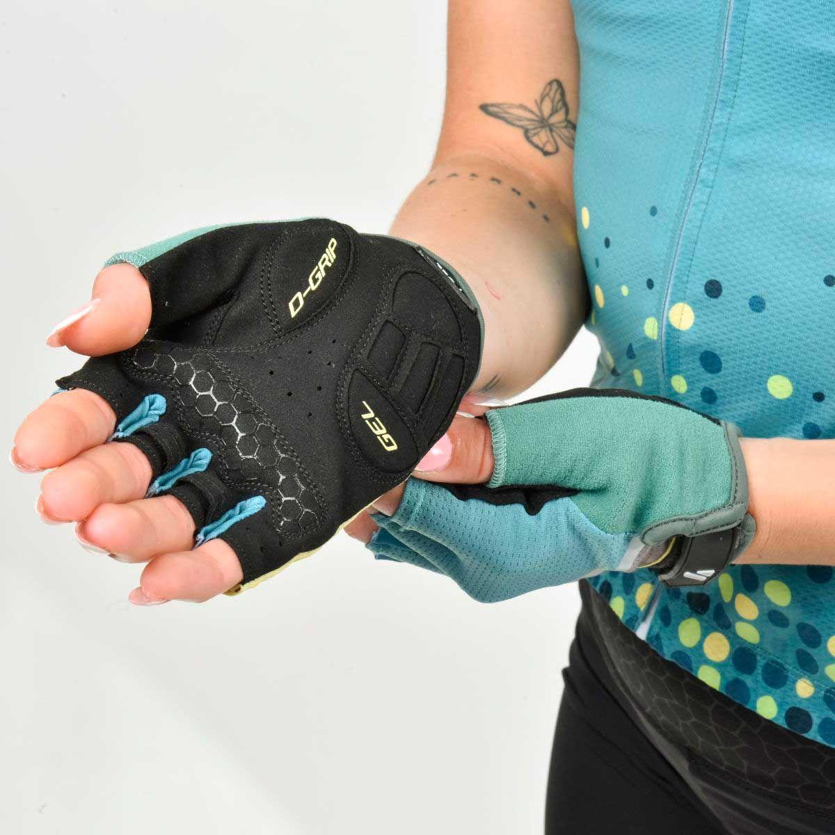 Guantes Ciclismo Mujer Altitude Short finger turquesa-1