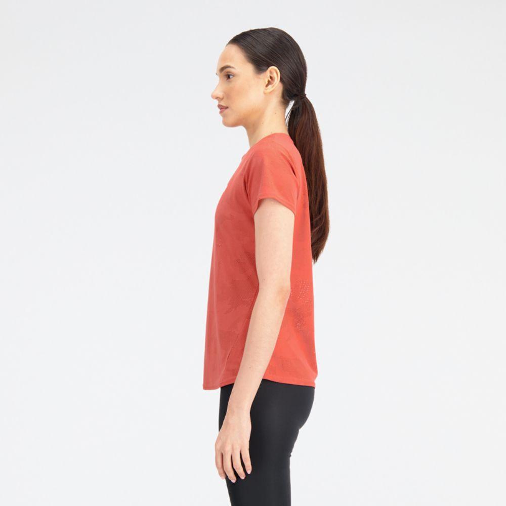 Polera Running Mujer New Balance Q Speed ​​Jacquard Roja-1