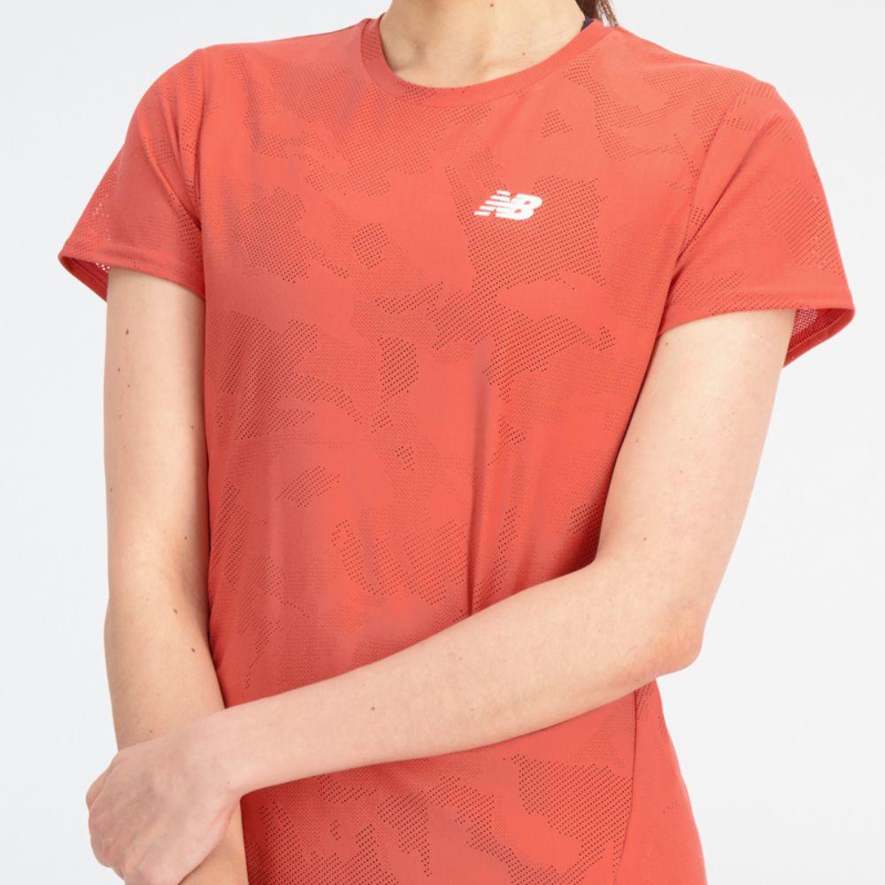 Polera Running Mujer New Balance Q Speed ​​Jacquard Roja-3