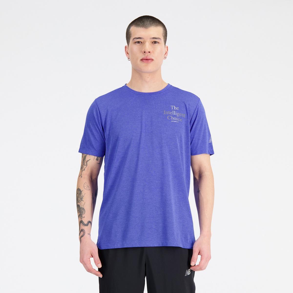Polera Running Hombre New Balance Impact Run Azul-0