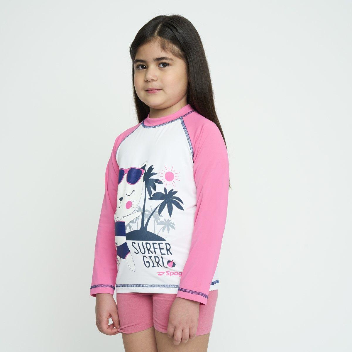 Polera Natación Niña Spoga UV Blanca-1