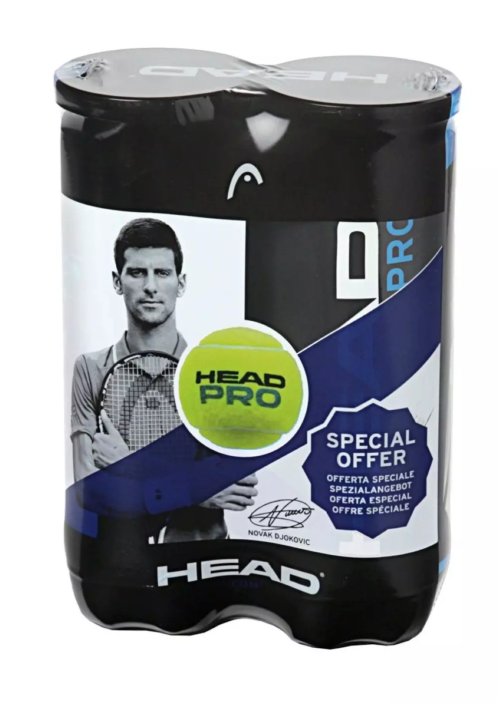 Pelotas de Tenis Head Pro 2x3B Amarilla-0