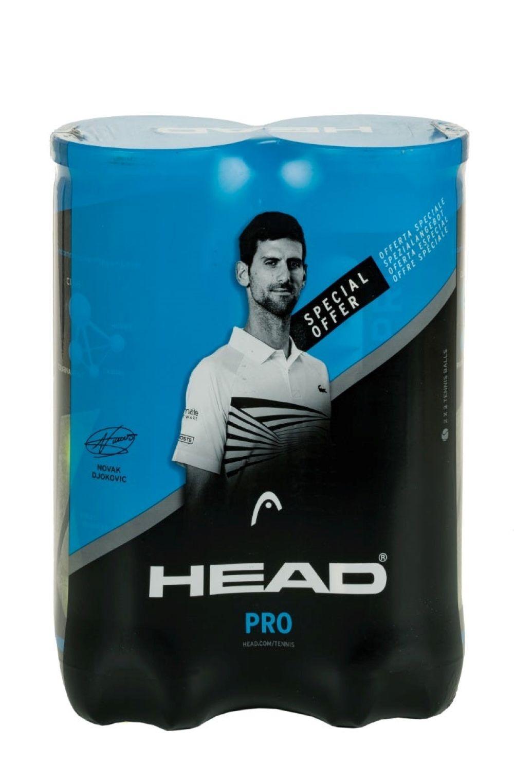 Pelotas de Tenis Head Pro 2x3B Amarilla-1