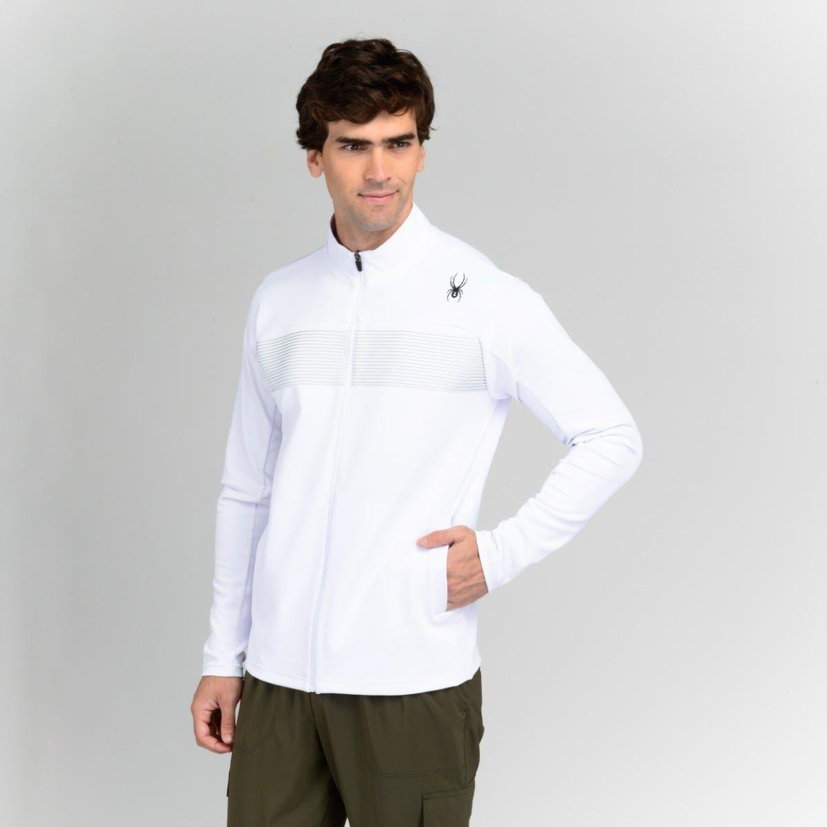 Polerón Entrenamiento Hombre Spyder Full Zip Sport Power Blc-0