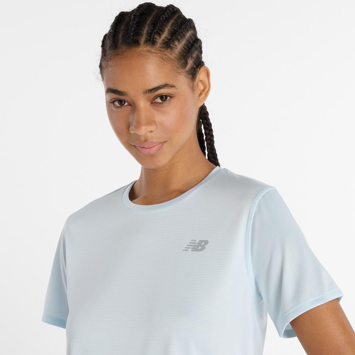 Polera Running Mujer New Balance Sport Essentials Celeste-4