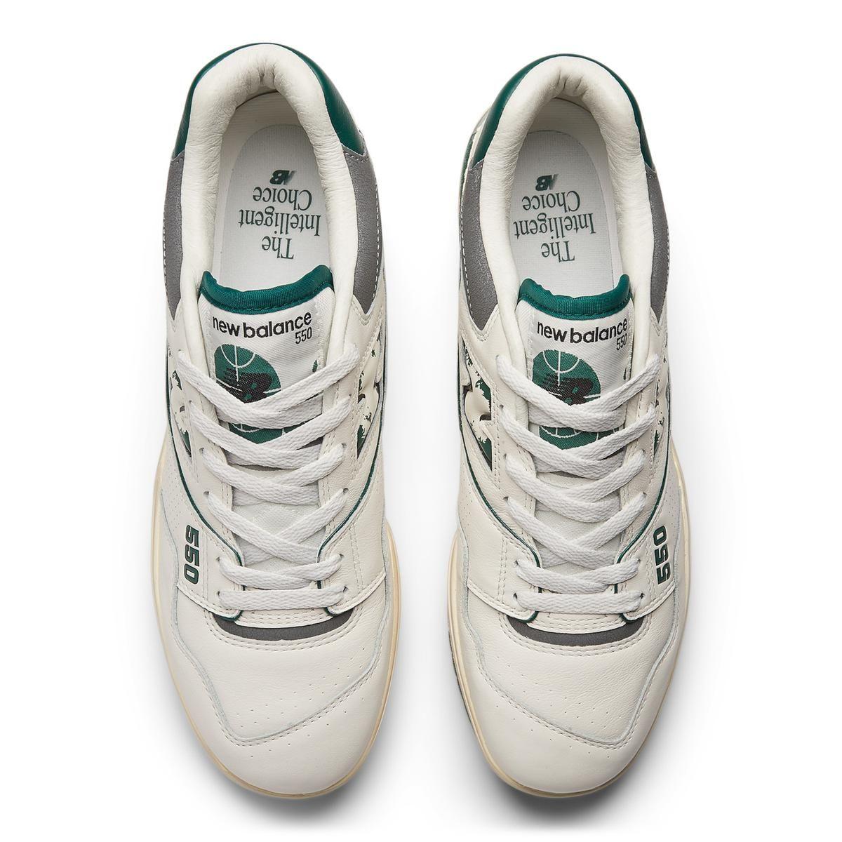 Zapatillas Urbanas Hombre New Balance 550 Blanca/Verde-2