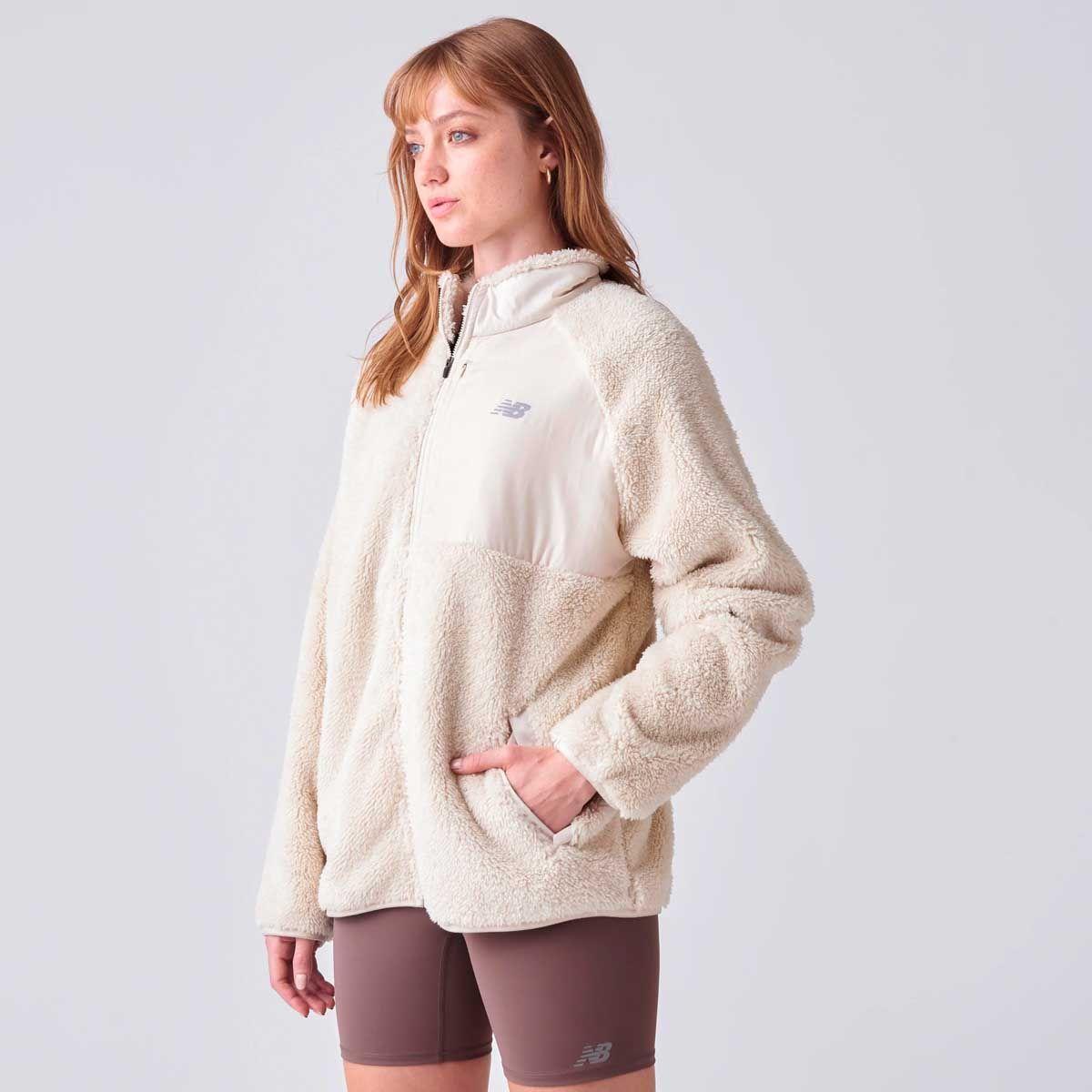 Polerón Polar Outdoor Mujer New Balance Full Zip Beige-2