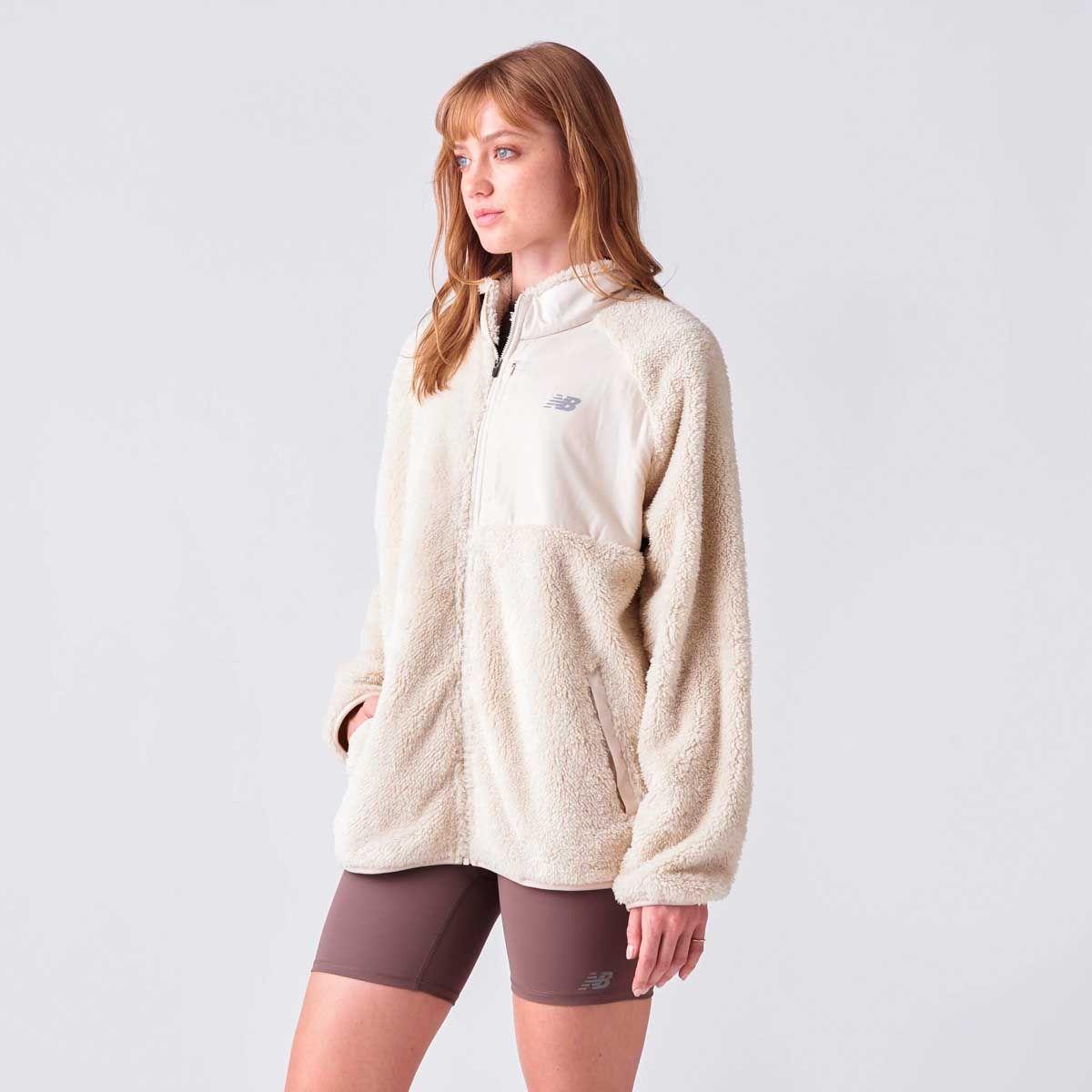 Polerón Polar Outdoor Mujer New Balance Full Zip Beige-3