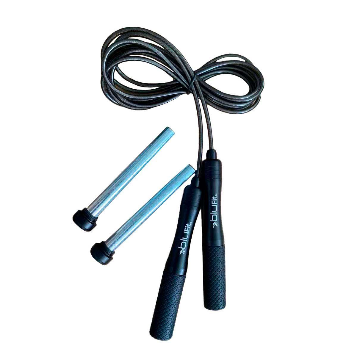 Cuerda de salto Fitness Blu Fit con Peso Negra-0