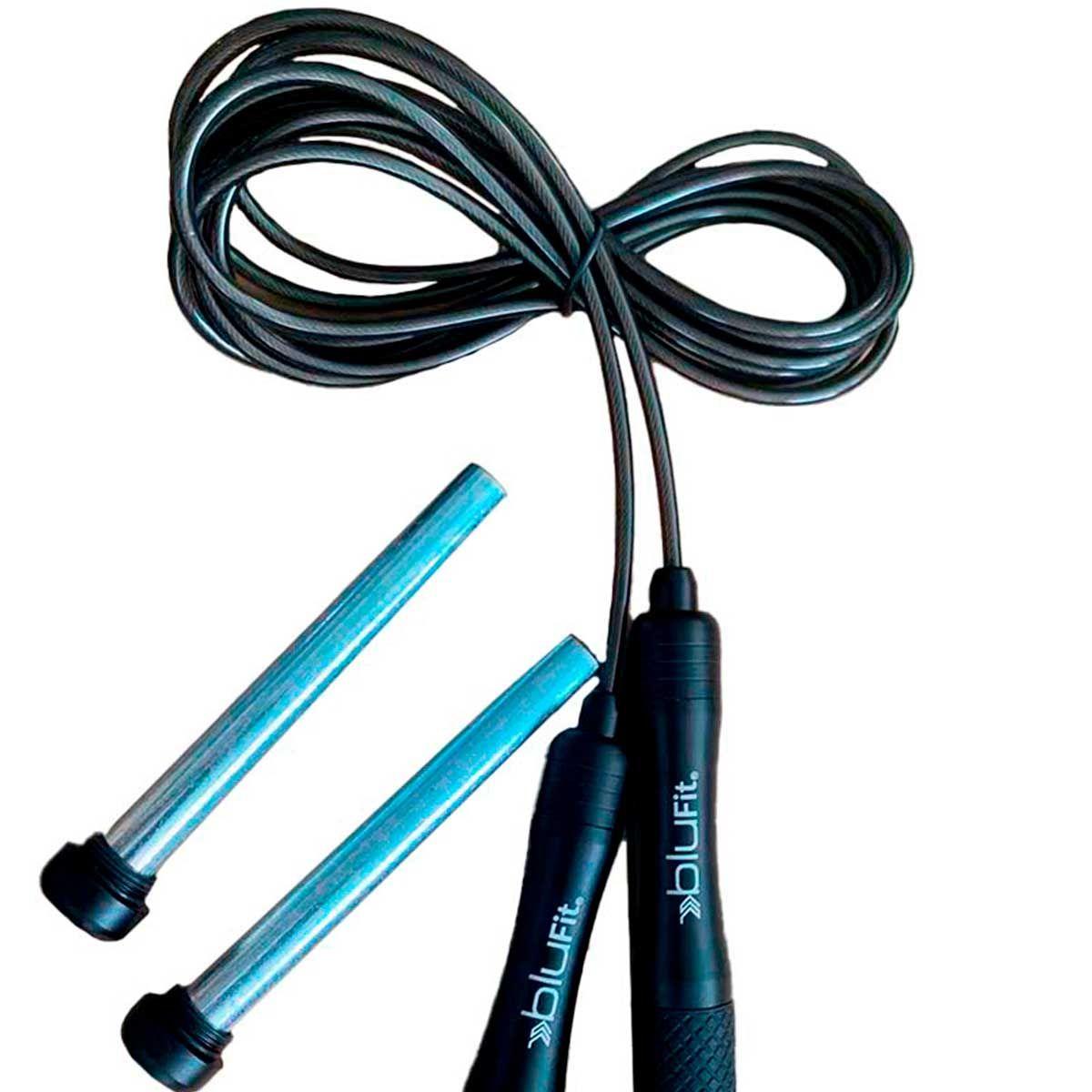 Cuerda de salto Fitness Blu Fit con Peso Negra-1