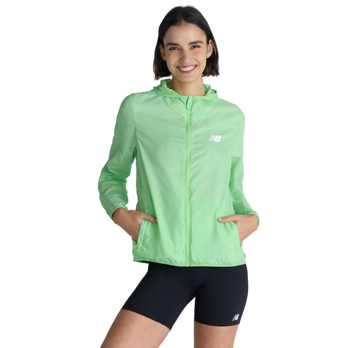 Cortavientos Running Mujer New Balance Run Packable Verde-0