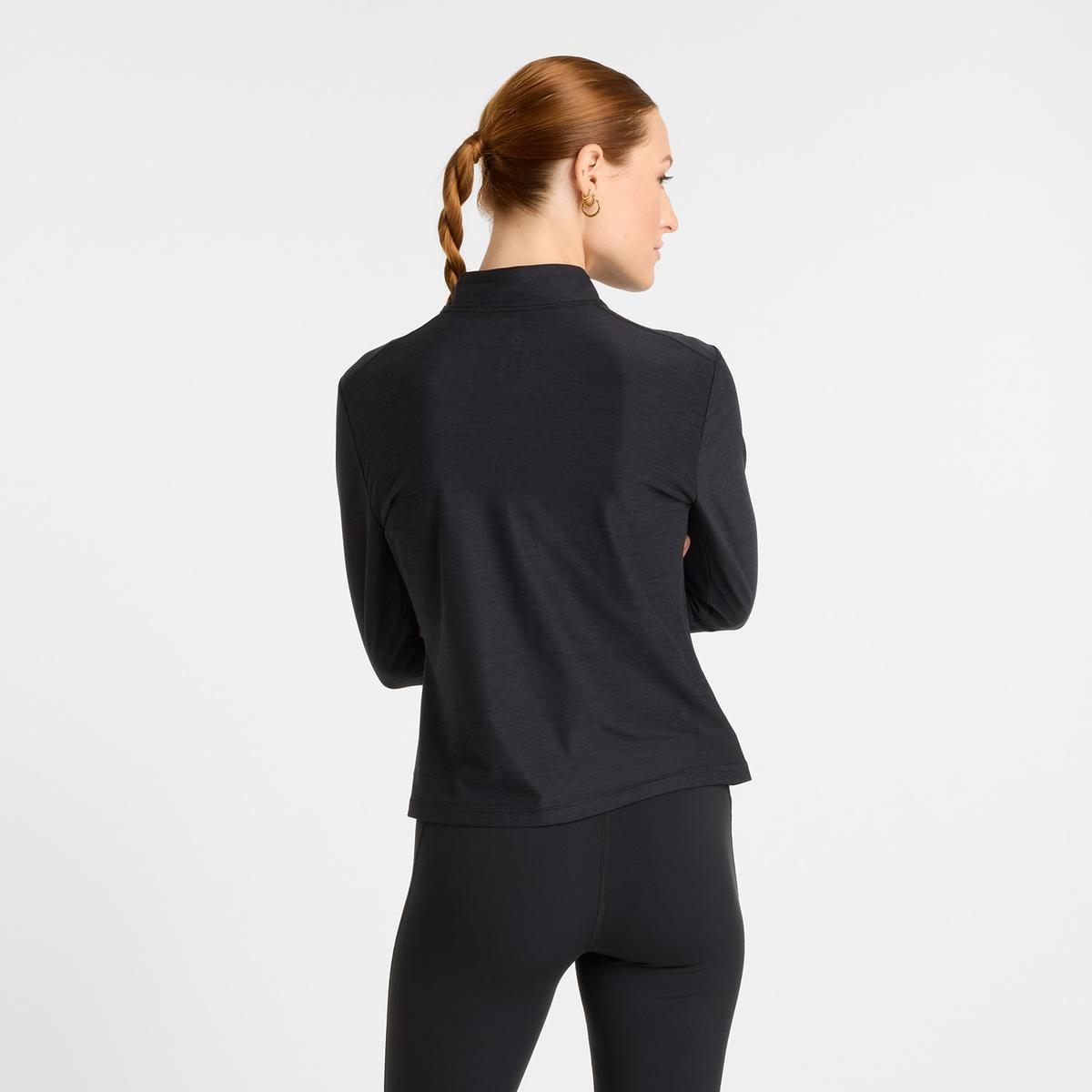 Polerón Running Mujer New Balance Space Dye Full Zip Negro-1