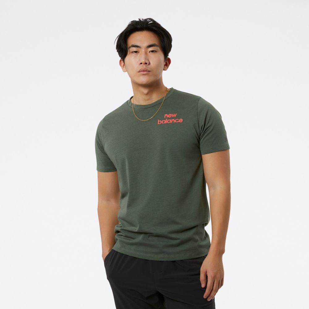 Polera Hombre New Balance Graphic Heathertech MT1107 Verde-0