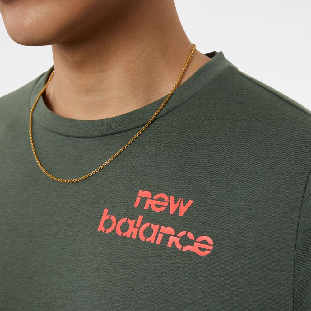 Polera Hombre New Balance Graphic Heathertech MT1107 Verde-3