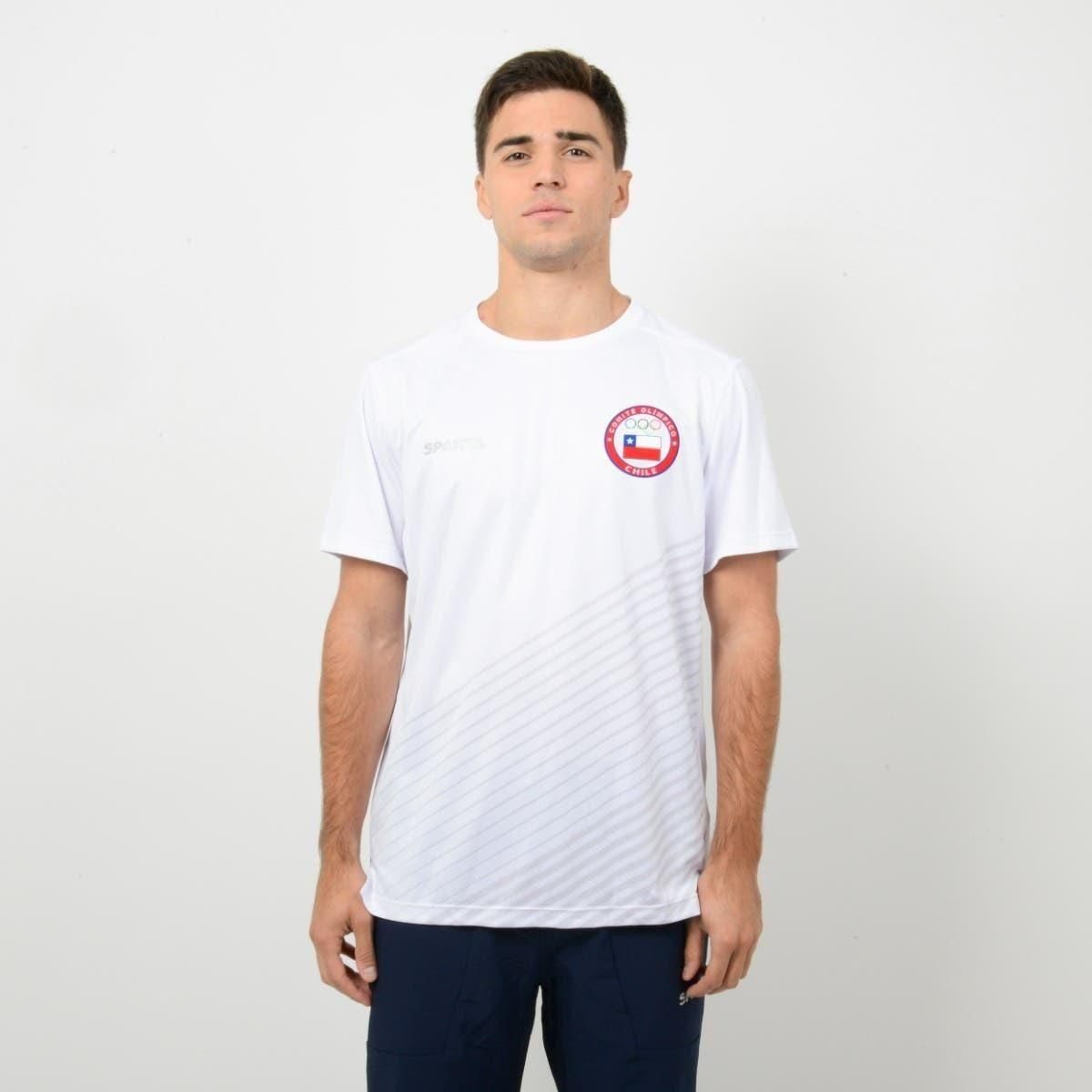 Polera Running Hombre Sparta Team Chile Blanca-3