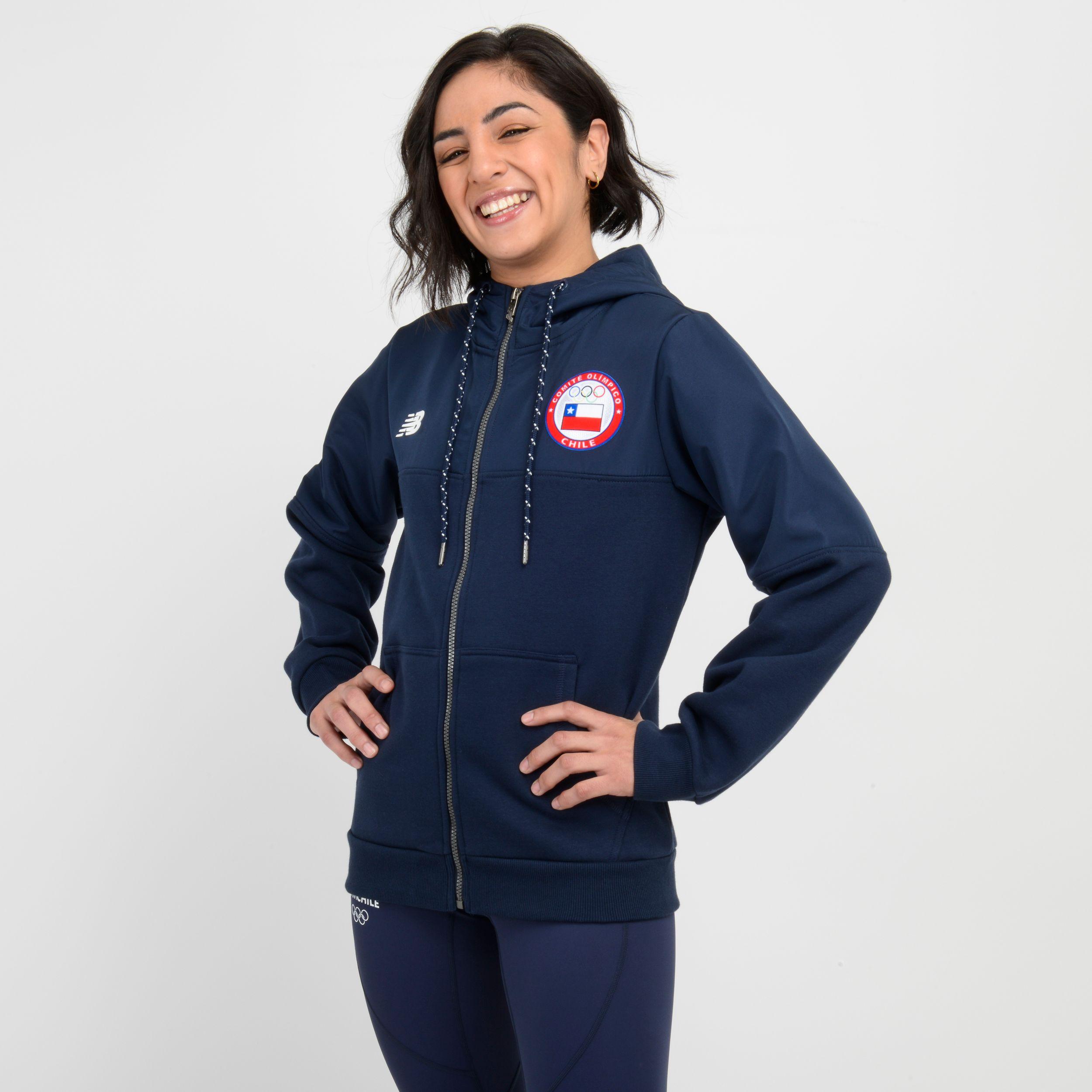 Polerón Full Zip Mujer New Balance Team Chile-2