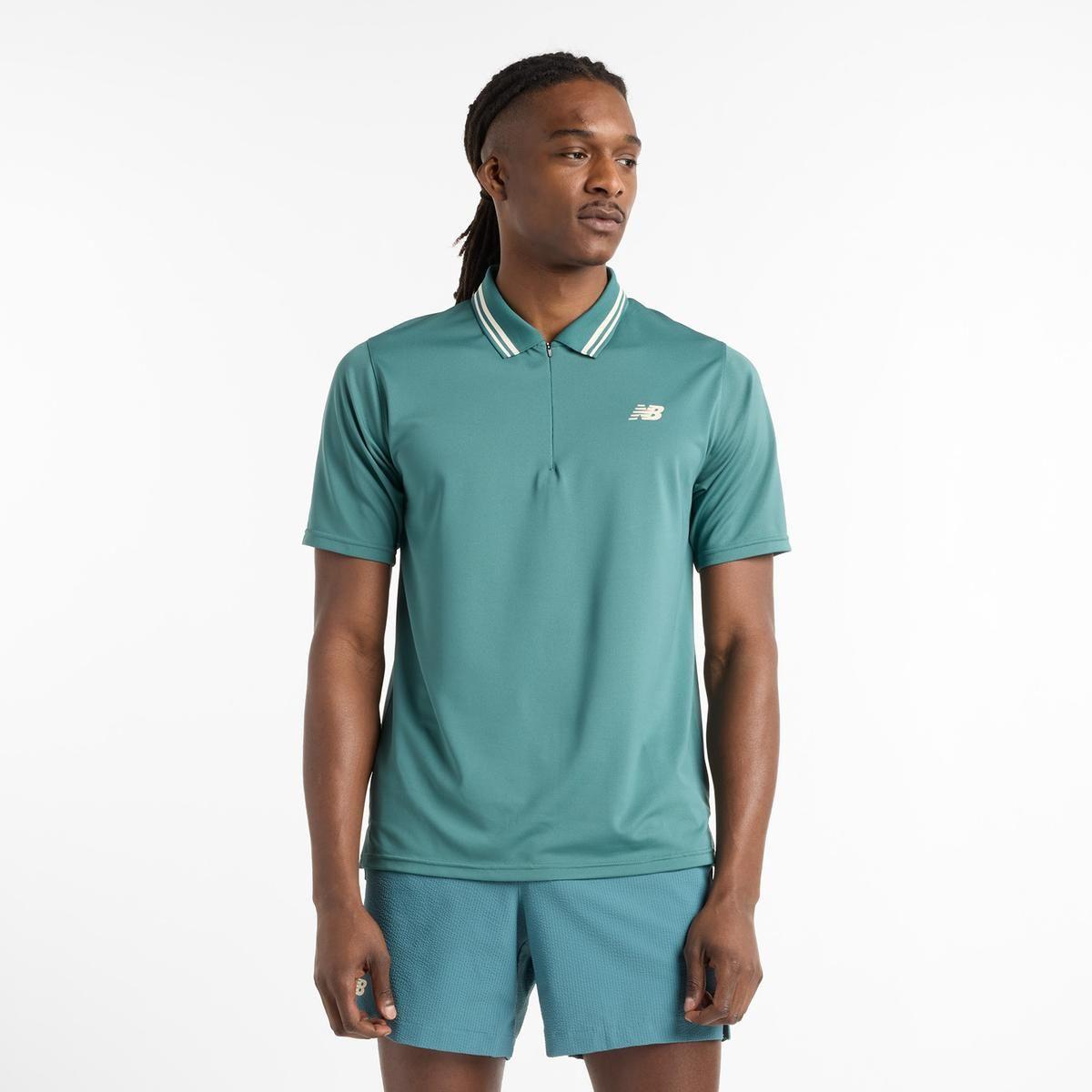 Polera Tenis Hombe New Balance Tournament Polo Verde-0