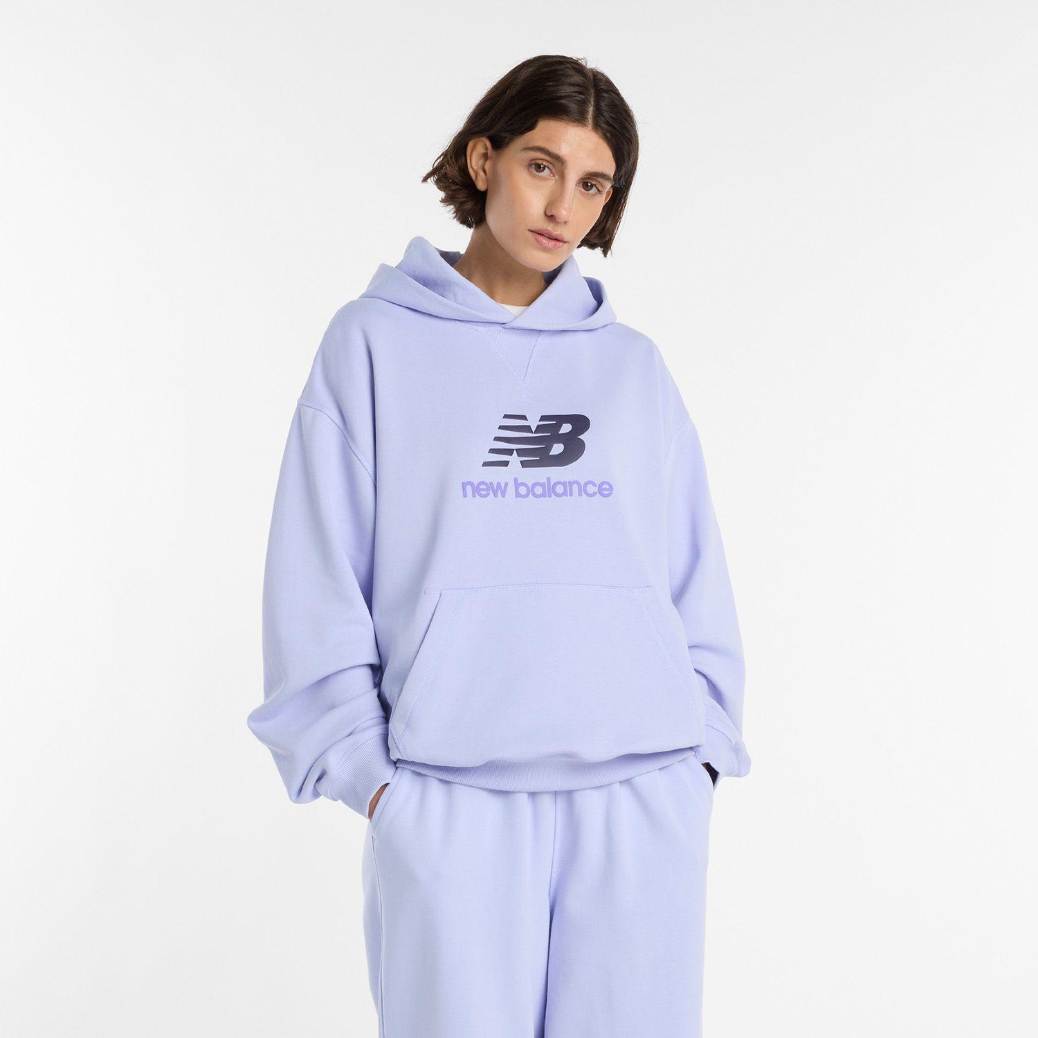 Polerón Lifestyle Mujer New Balance Fleece Hoodie Celeste-0