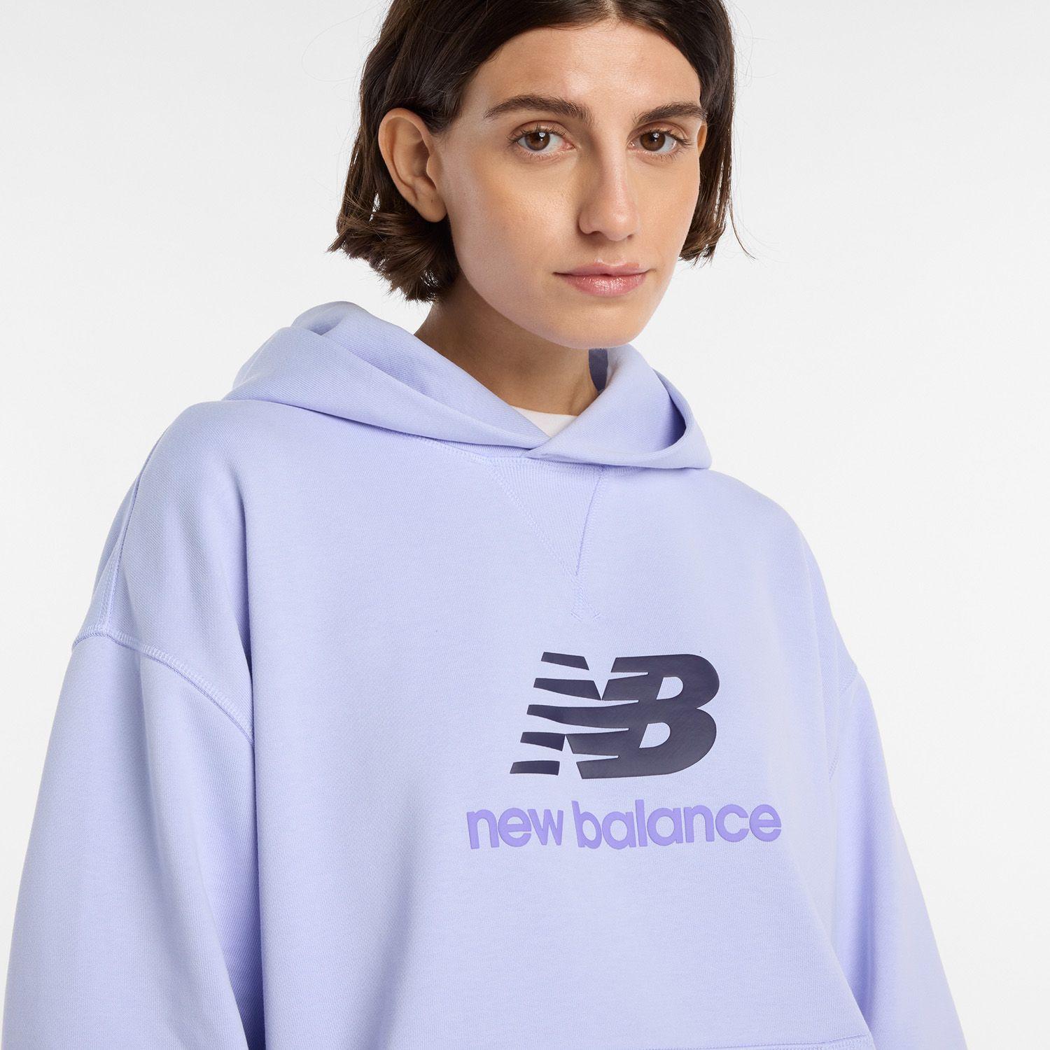 Polerón Lifestyle Mujer New Balance Fleece Hoodie Celeste-2
