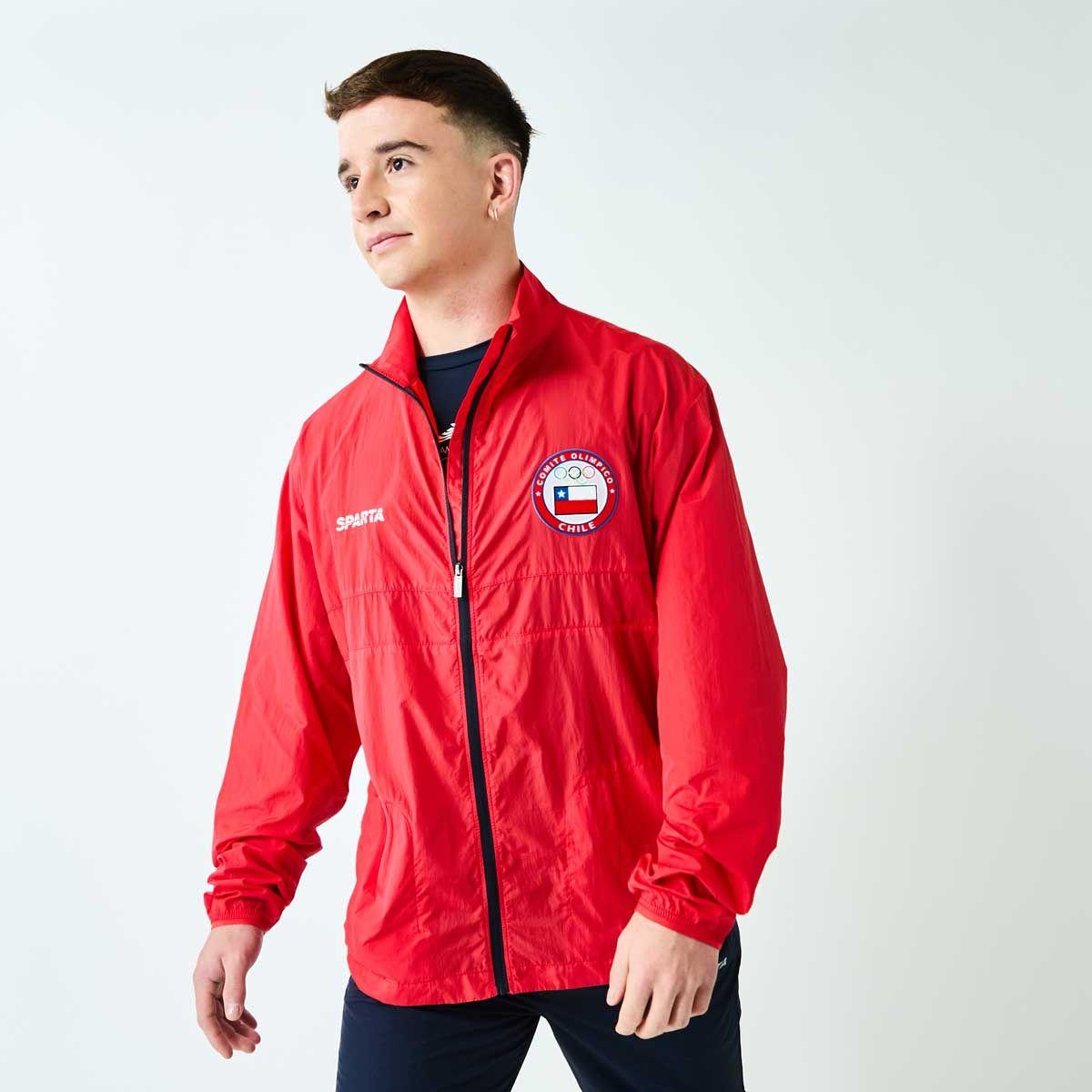 Cortaviento Hombre Sparta Team Chile Rojo-1