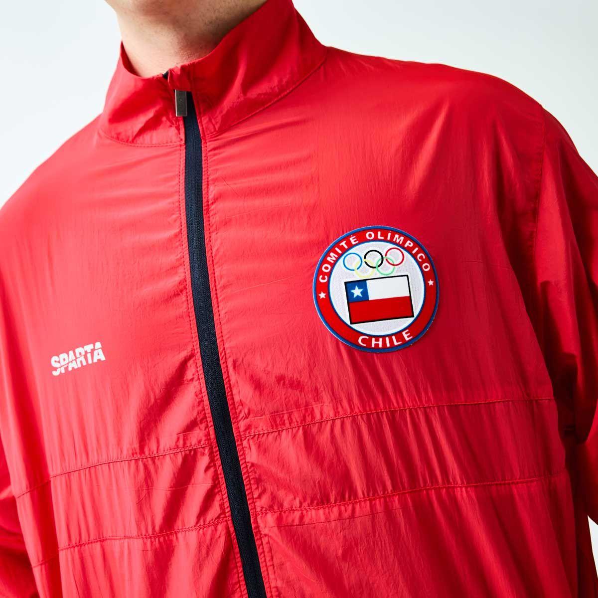 Cortaviento Hombre Sparta Team Chile Rojo-2