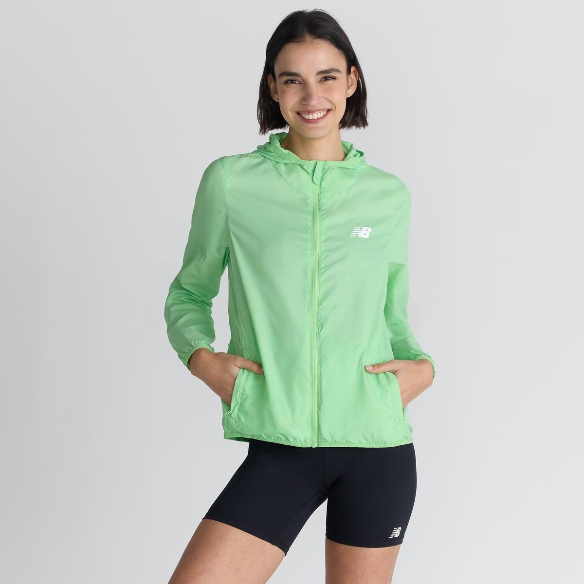 Cortavientos Running Mujer New Balance Run Packable Verde-6