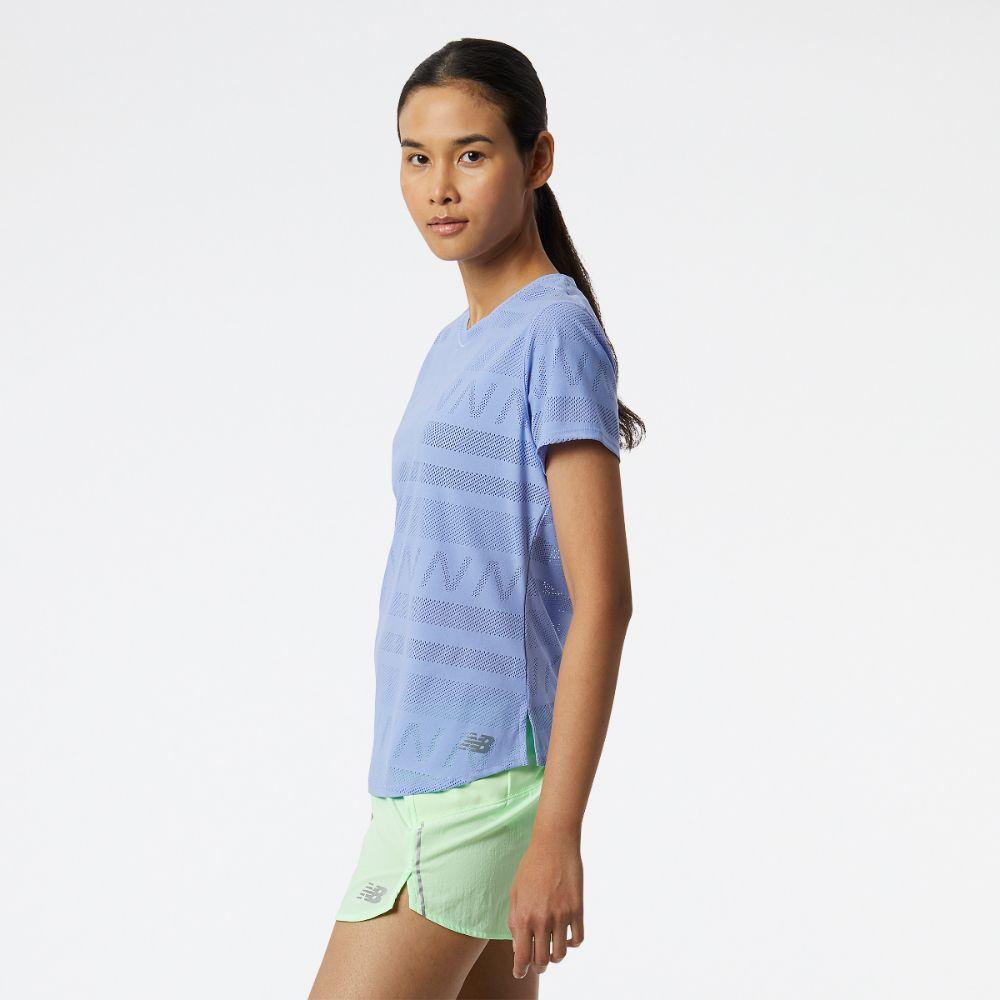Polera Running Mujer New Balance Q Speed ​​Jacquard Celeste-1