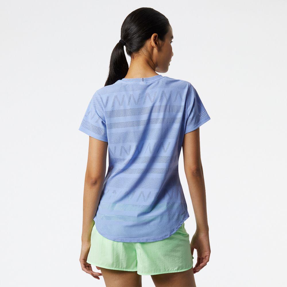 Polera Running Mujer New Balance Q Speed ​​Jacquard Celeste-2