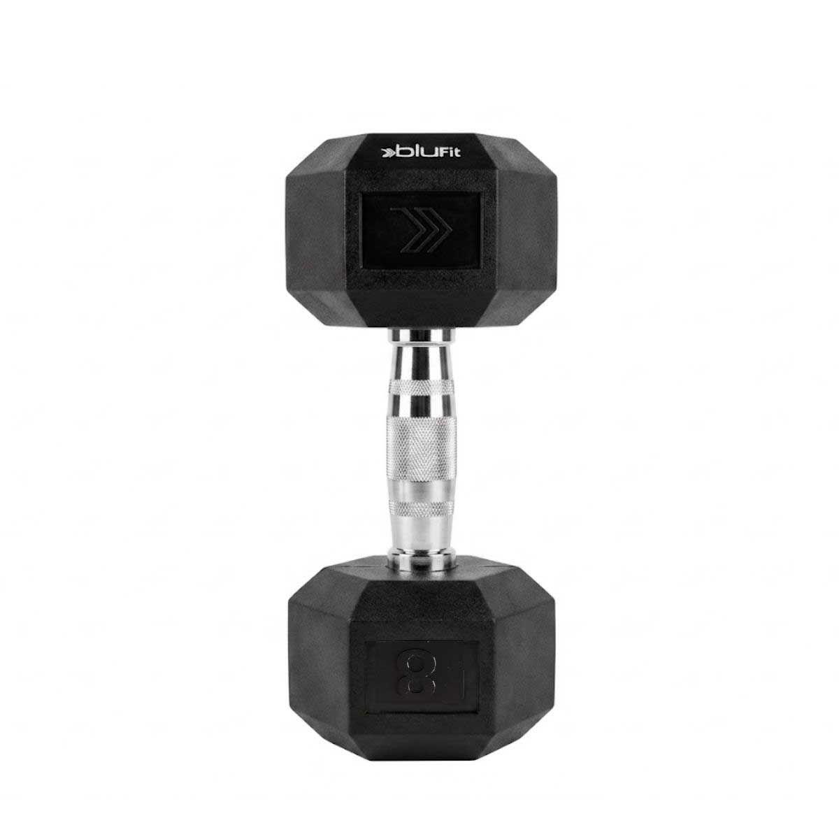 Mancuerna hexagonal entrenamiento Blu fit 8 kg negro-0