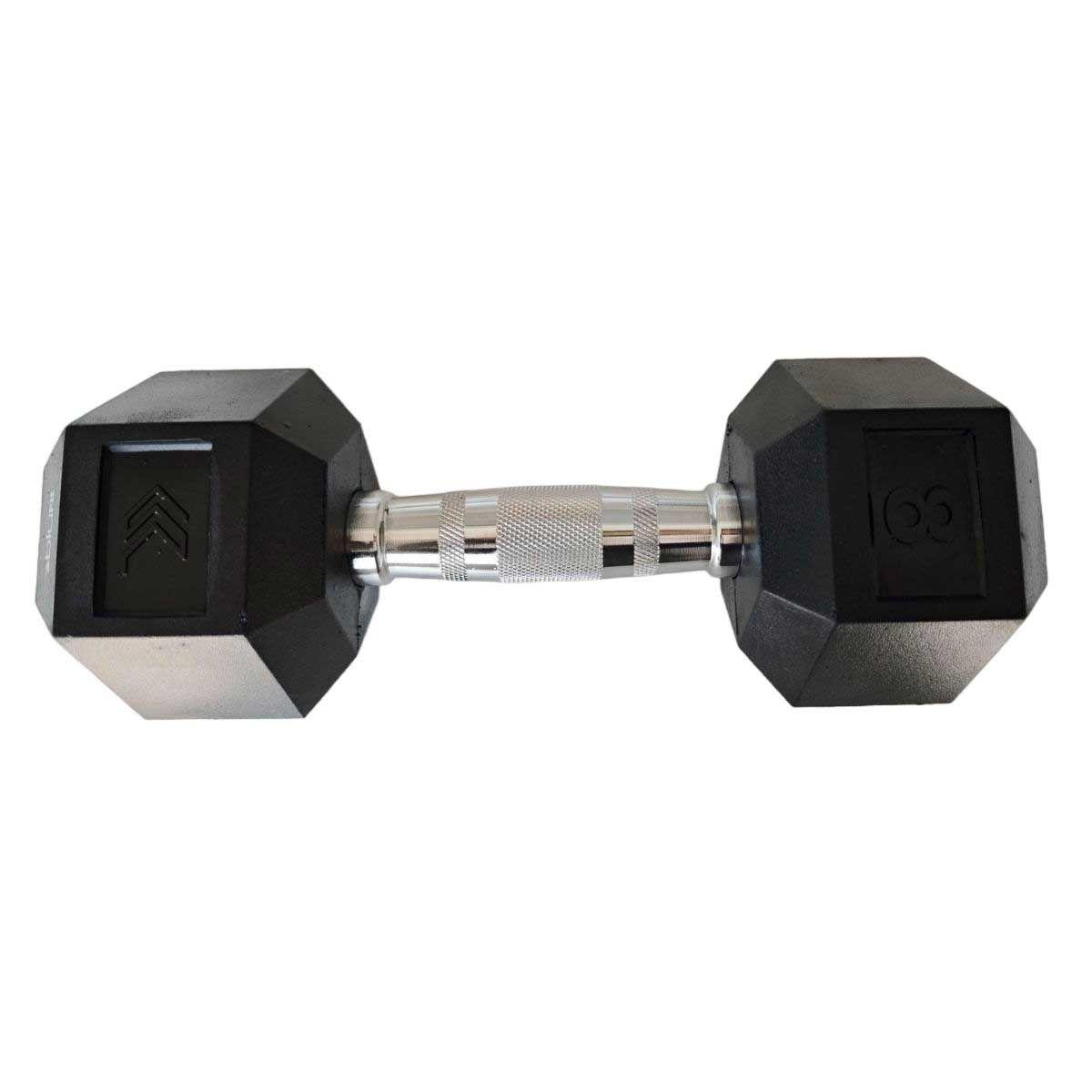 Mancuerna hexagonal entrenamiento Blu fit 8 kg negro-1
