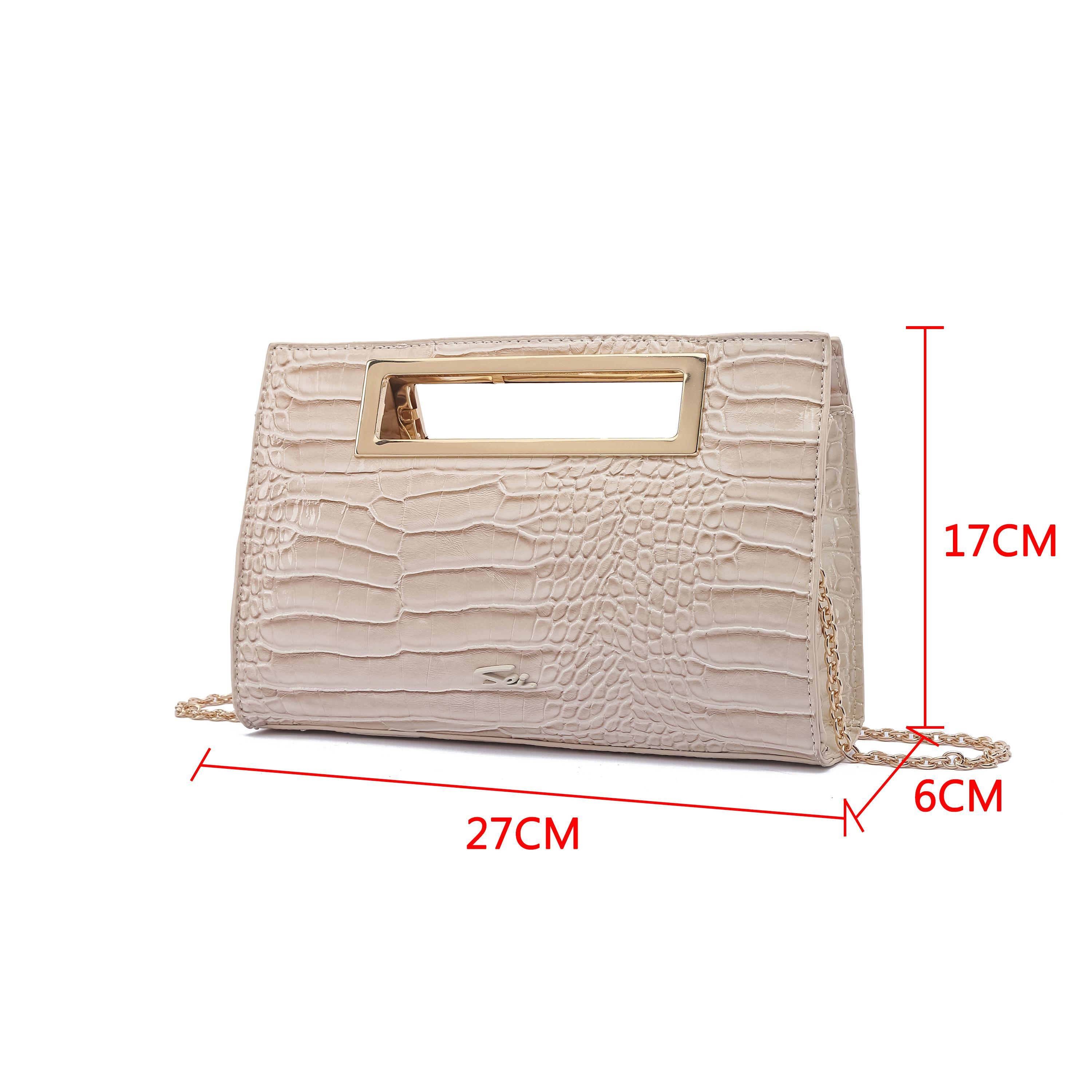 Cartera Croco Peonía Sei-3
