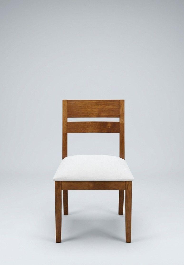Pack 4 Sillas Aspen de Madera Pino Color Miel Tapiz Blanco Hueso-1