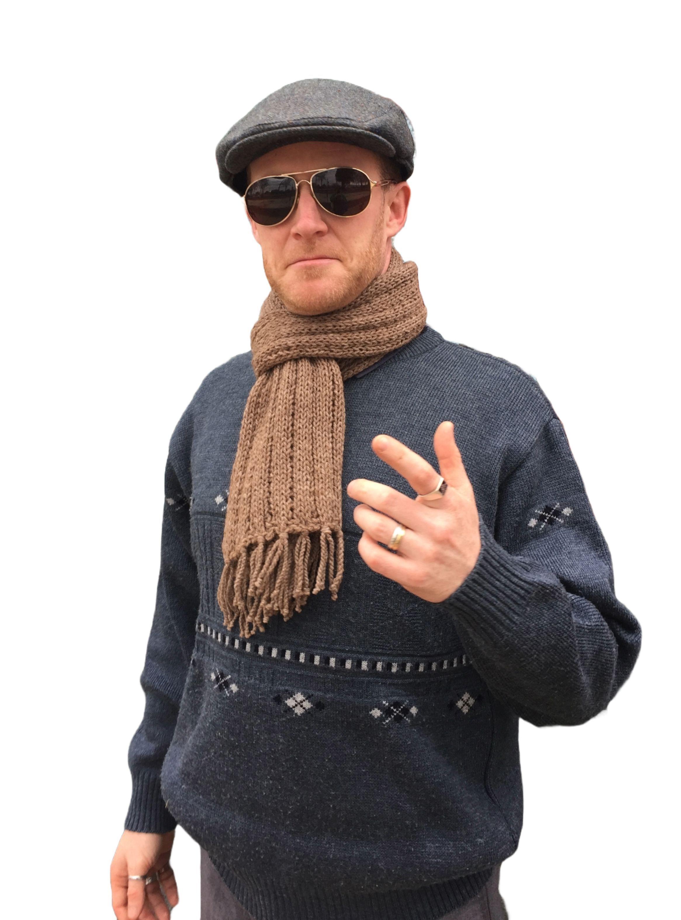 Bufanda Con Flecos En Lana Alpaca 100% Chilena Color Vicuña-3