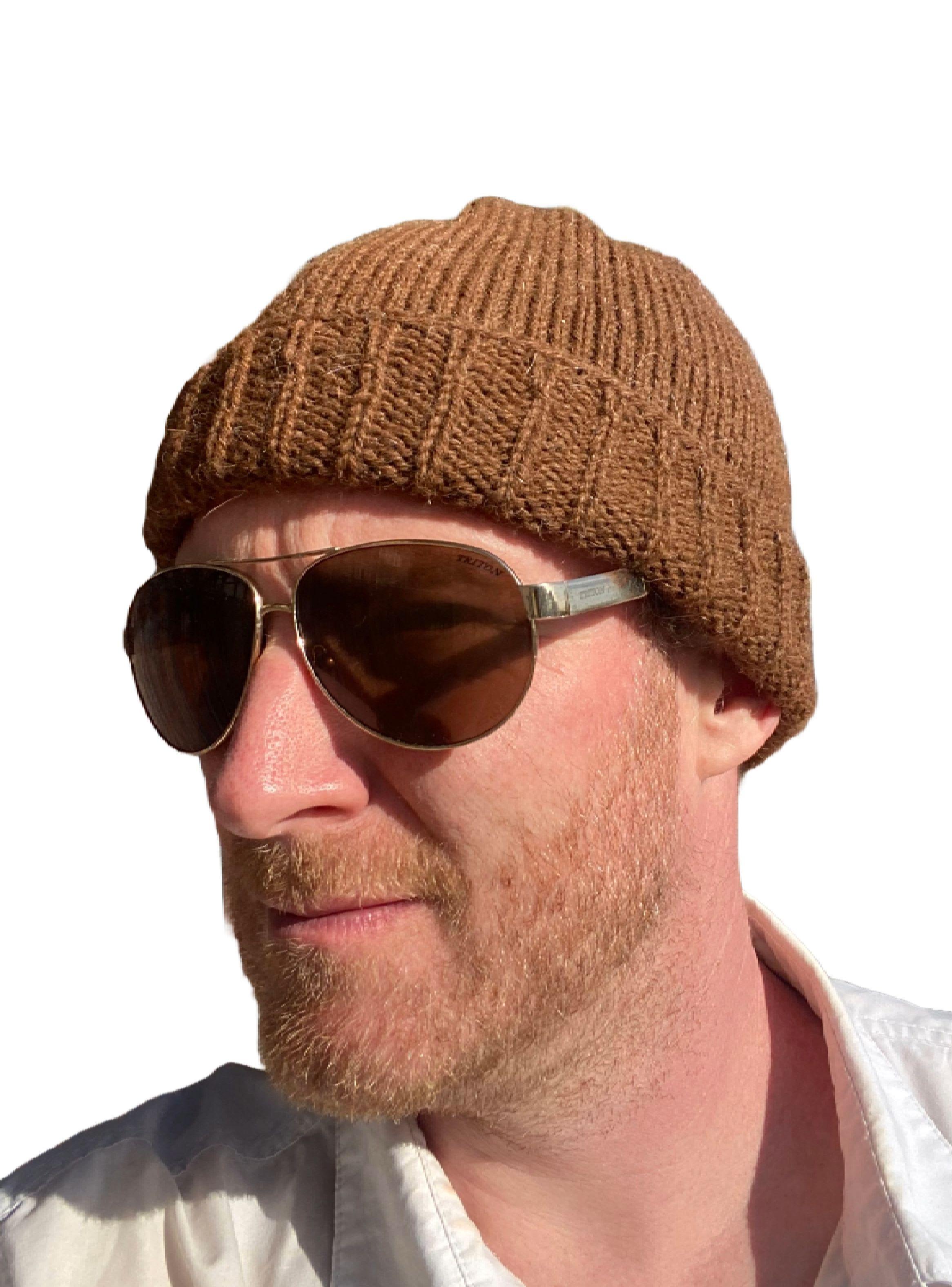 Gorro Beanie Fisherman Marrón De Lana Alpaca Chilena 100%-3