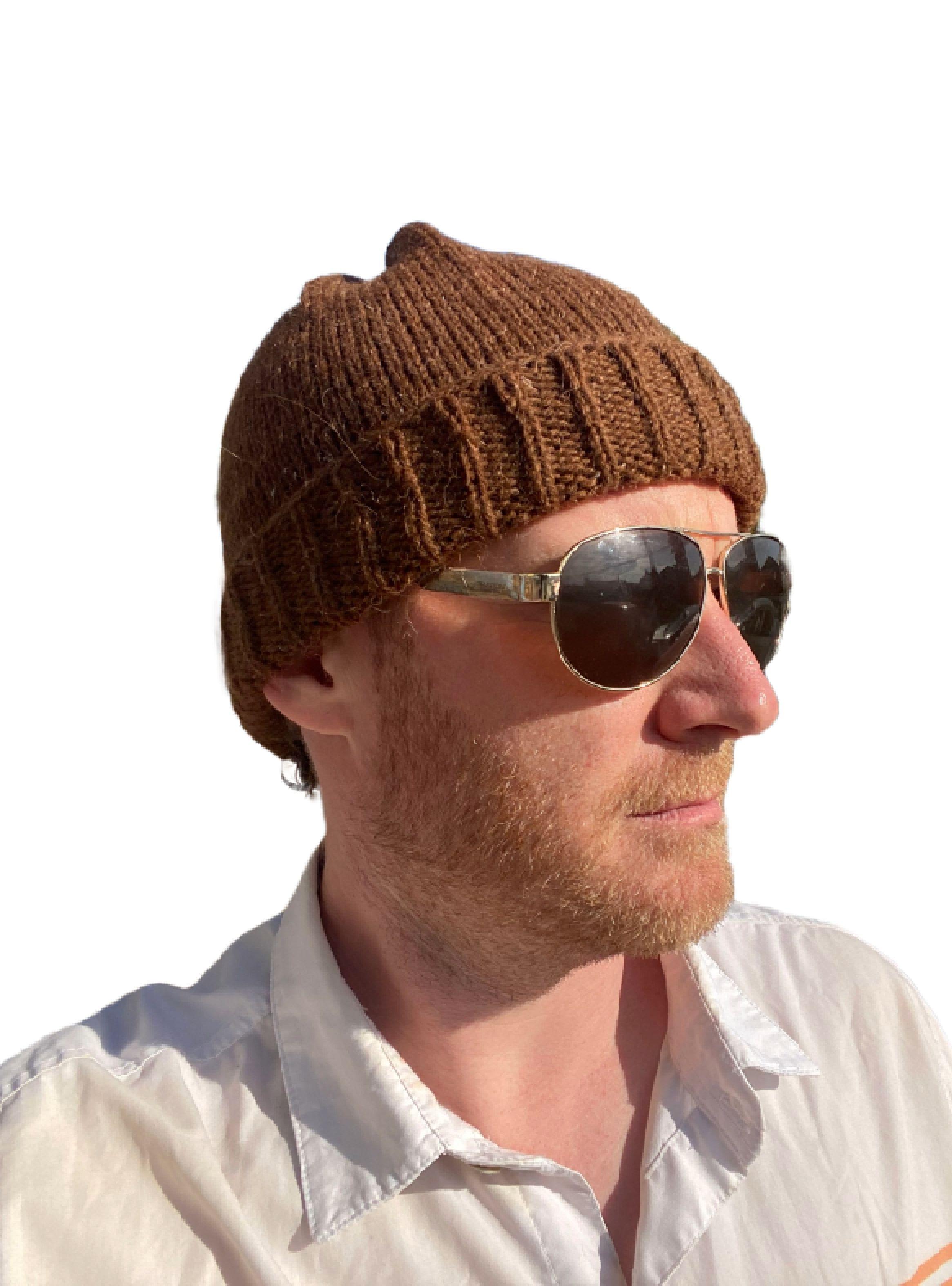 Gorro Beanie Fisherman Marrón De Lana Alpaca Chilena 100%-4