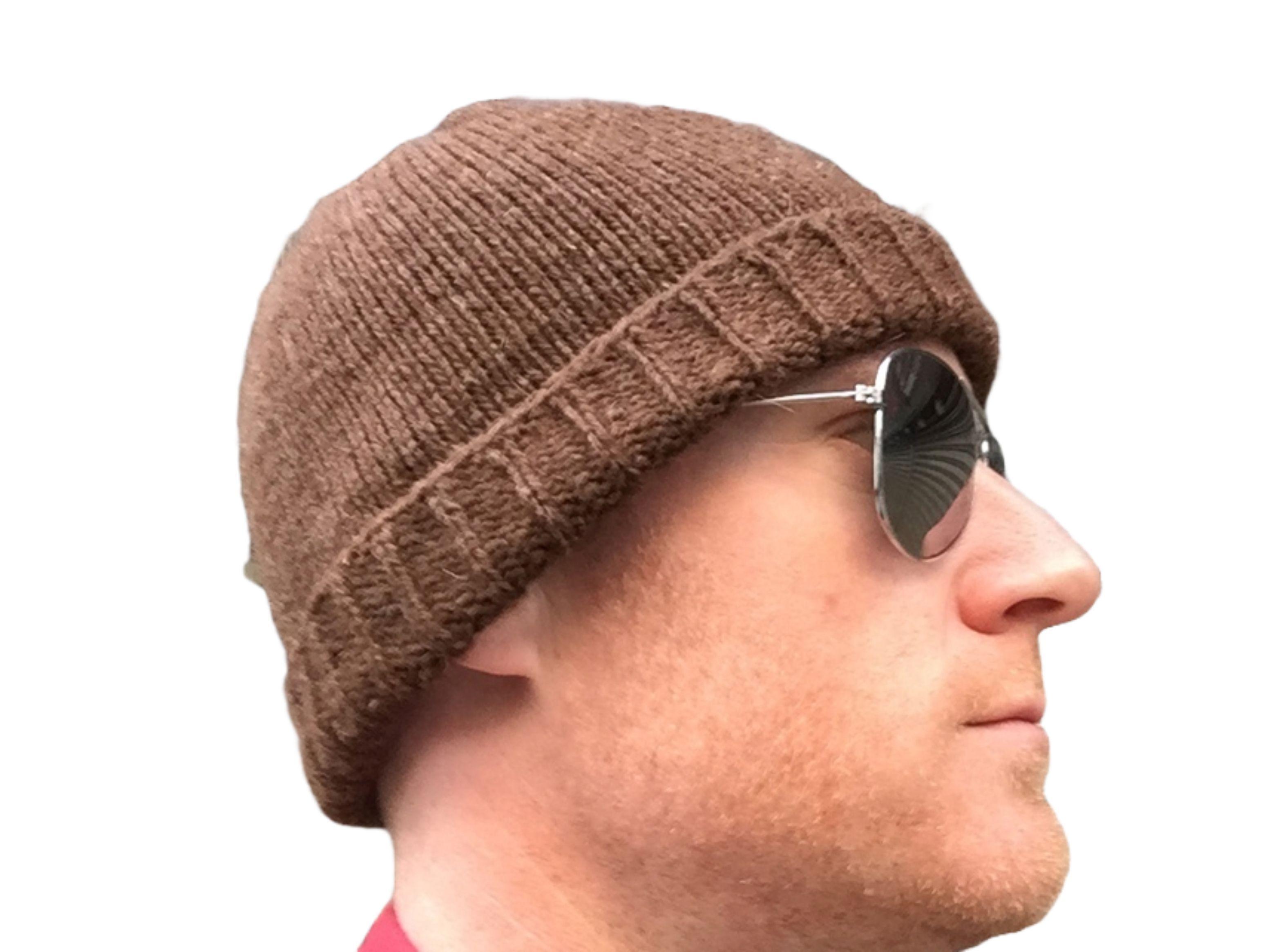 Gorro Beanie Fisherman Chocolate De Lana Alpaca Chilena 100%-2