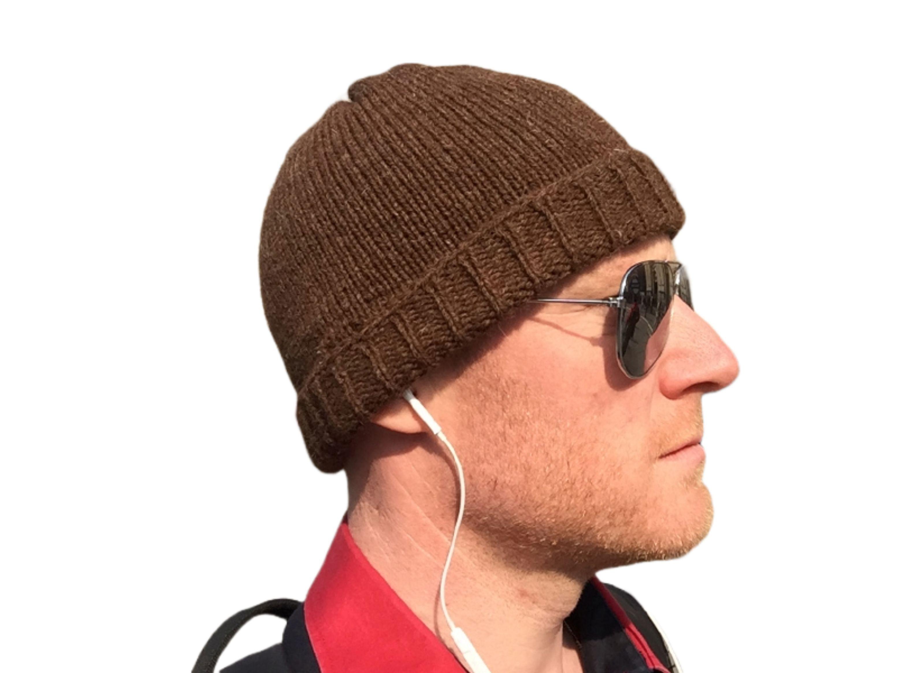 Gorro Beanie Fisherman Chocolate De Lana Alpaca Chilena 100%-4
